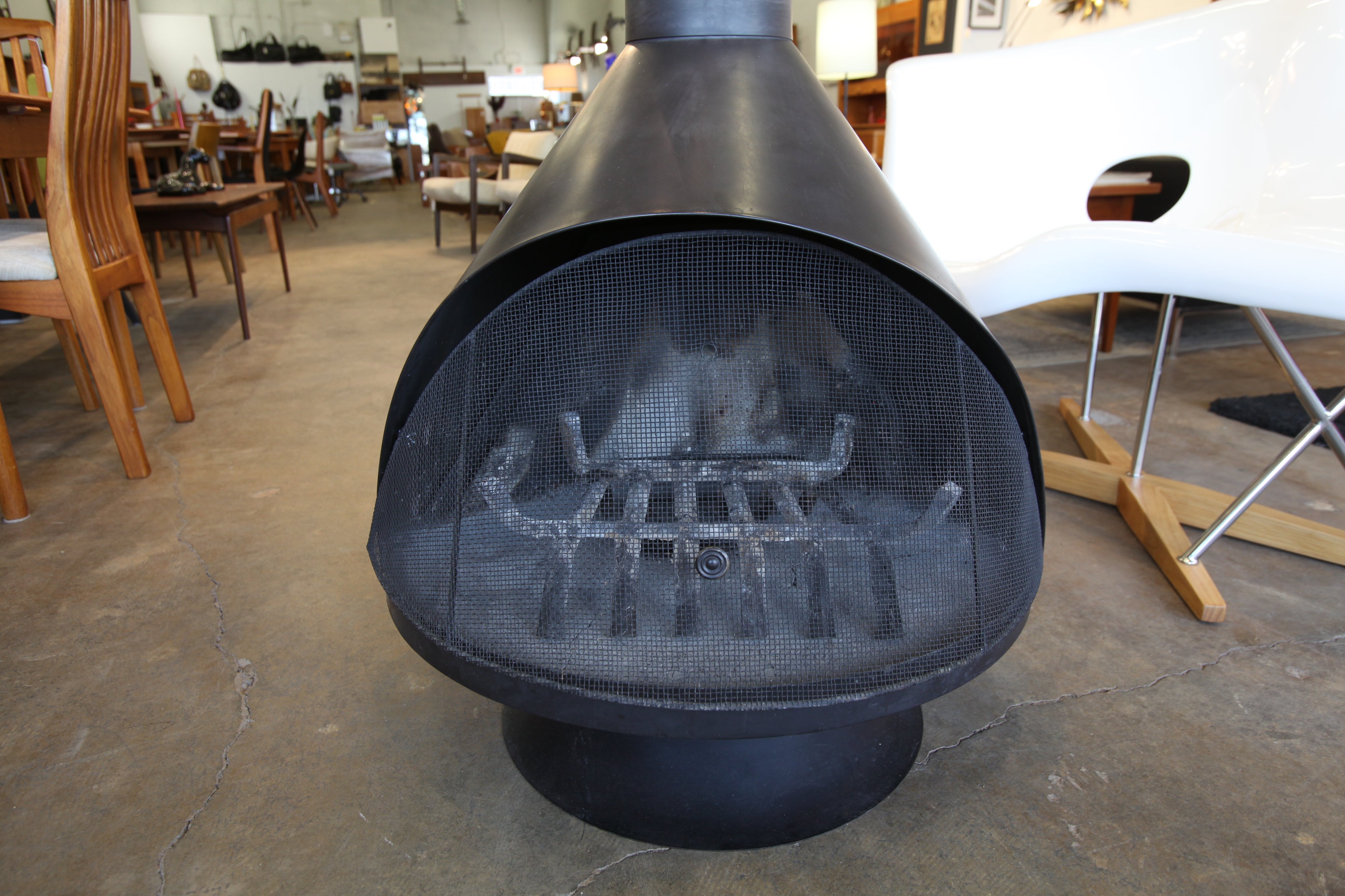Vintage Smaller Size Black Acorn Fireplace (33"W x 32"D x 22"H)