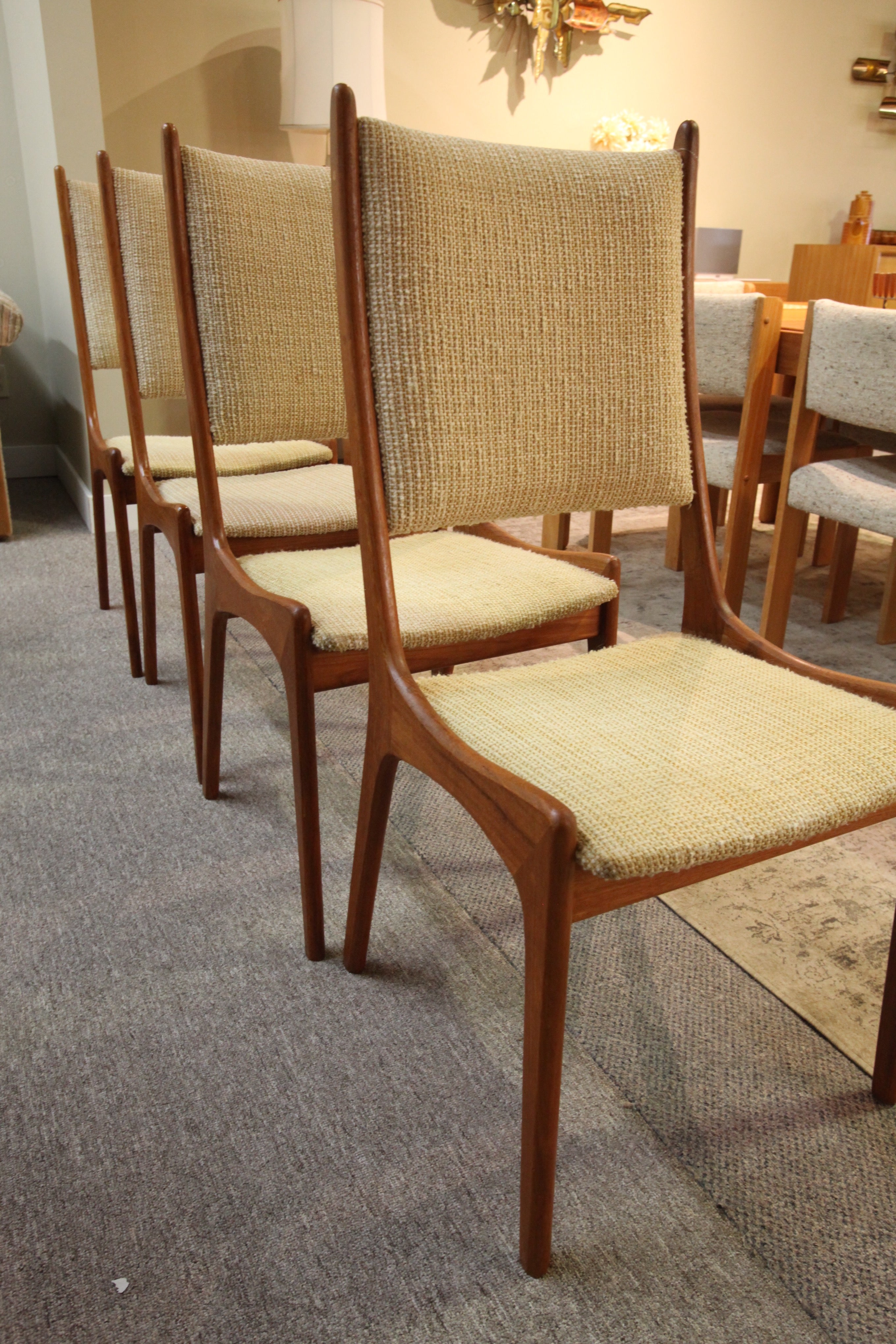 Set of 4 Mid Century Teak Chairs