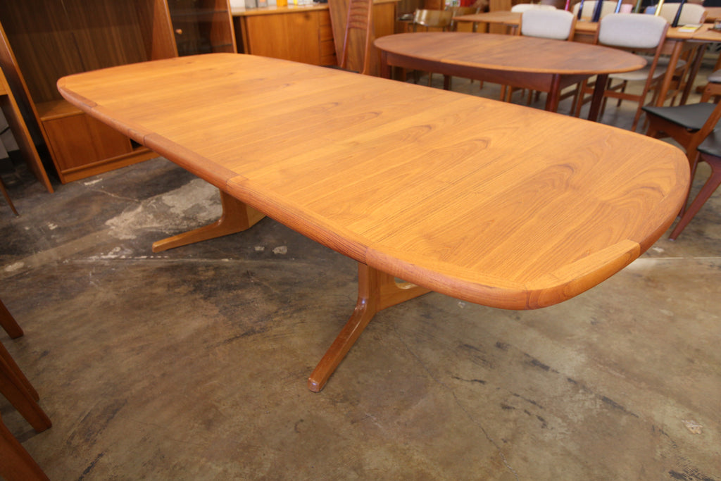 Beautiful Long Vintage Teak Dining Table w/ Gear Assisted Opening