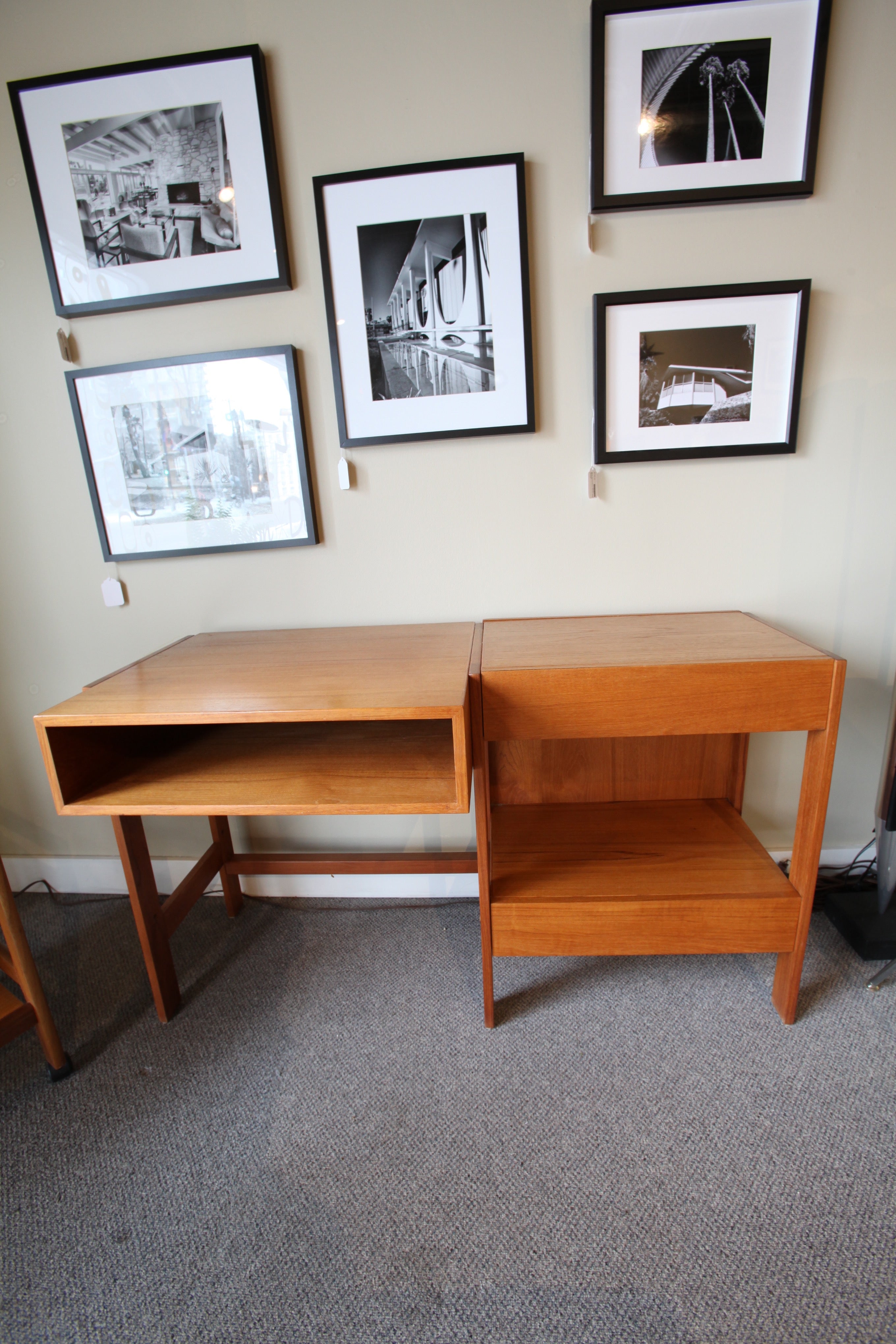 Teak Desk or Stereo Stand w/2 drawers (52"W x 23"D x 30"H)