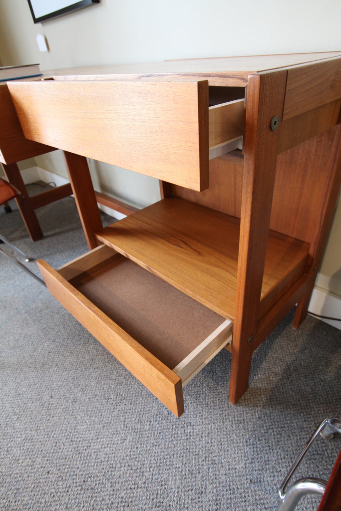 Teak Desk or Stereo Stand w/2 drawers (52"W x 23"D x 30"H)