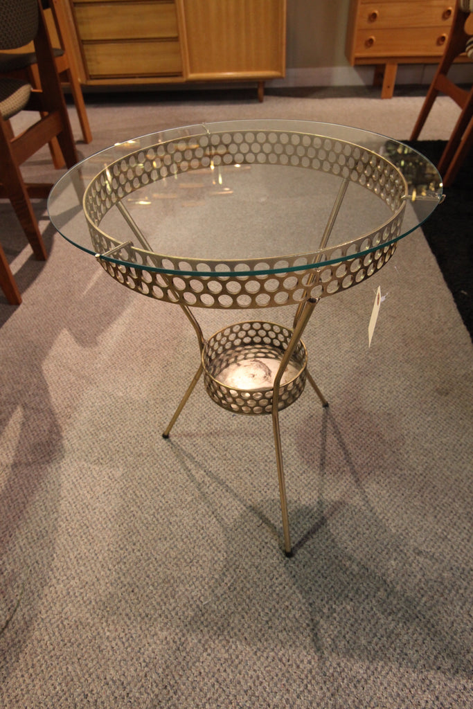 Brass Side Table/Plant Stand (17.5" across x 22"H)