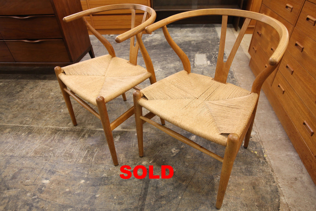Original Hans Wegner "Wishbone" Chairs by Carl Hansen & Son
