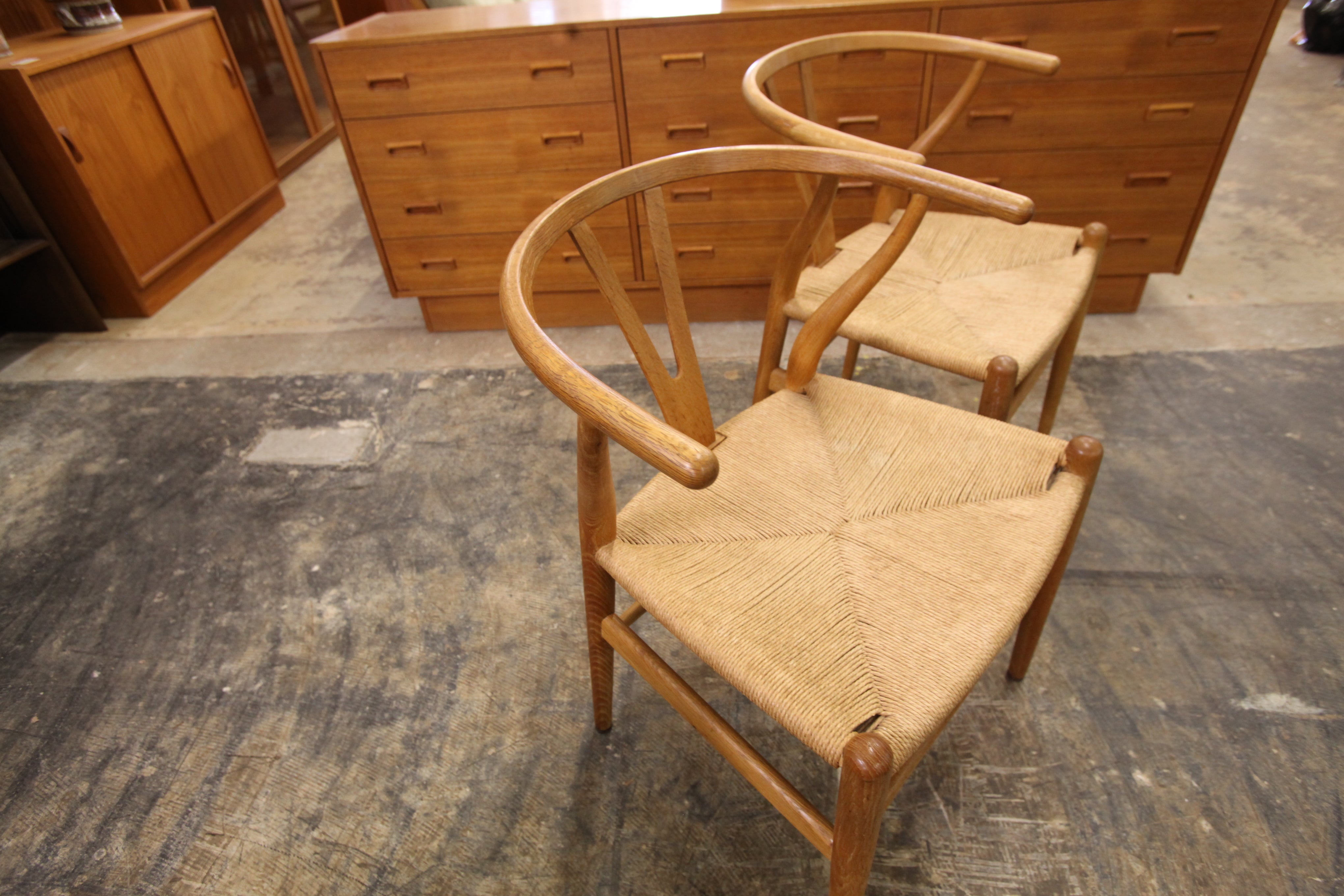 Original Hans Wegner "Wishbone" Chairs by Carl Hansen & Son