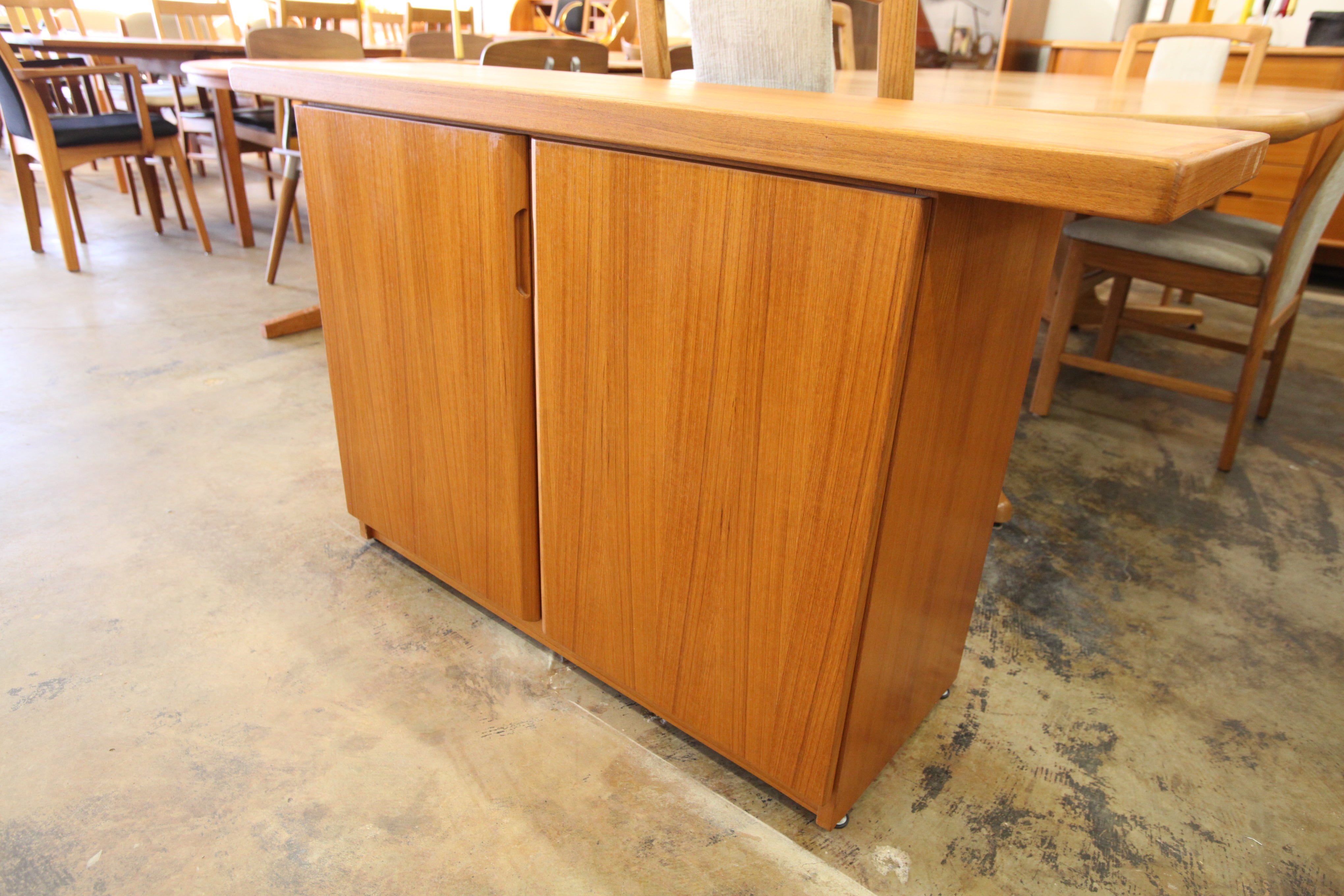 Vintage Teak Cabinet / Console Table (50"W x 15"D x 30"H)
