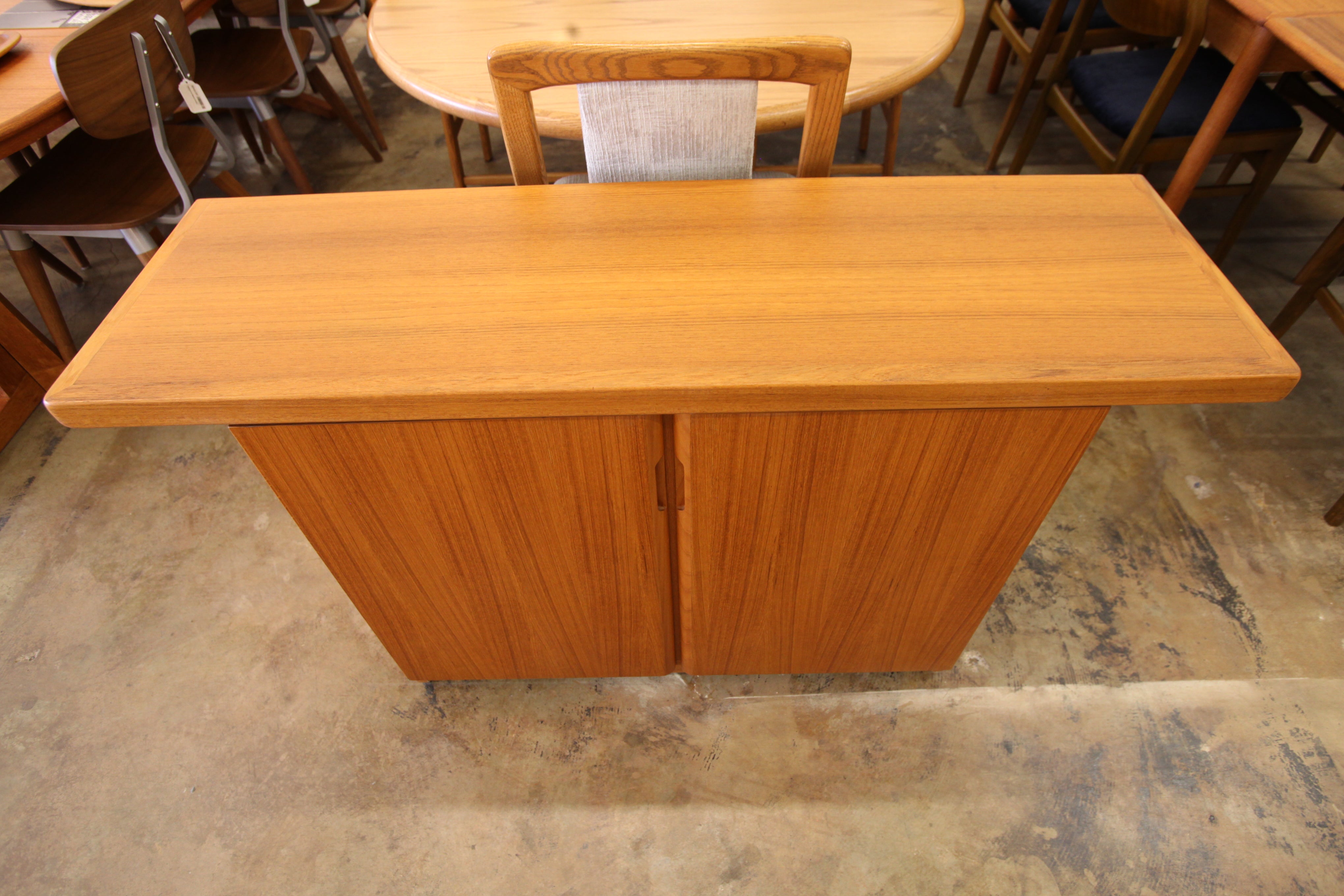 Vintage Teak Cabinet / Console Table (50"W x 15"D x 30"H)
