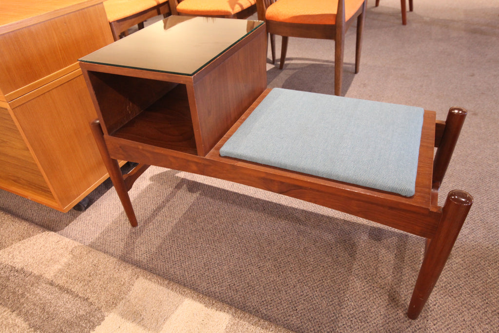 Hard to Find! Mid century Walnut Entrance/Telephone Bench