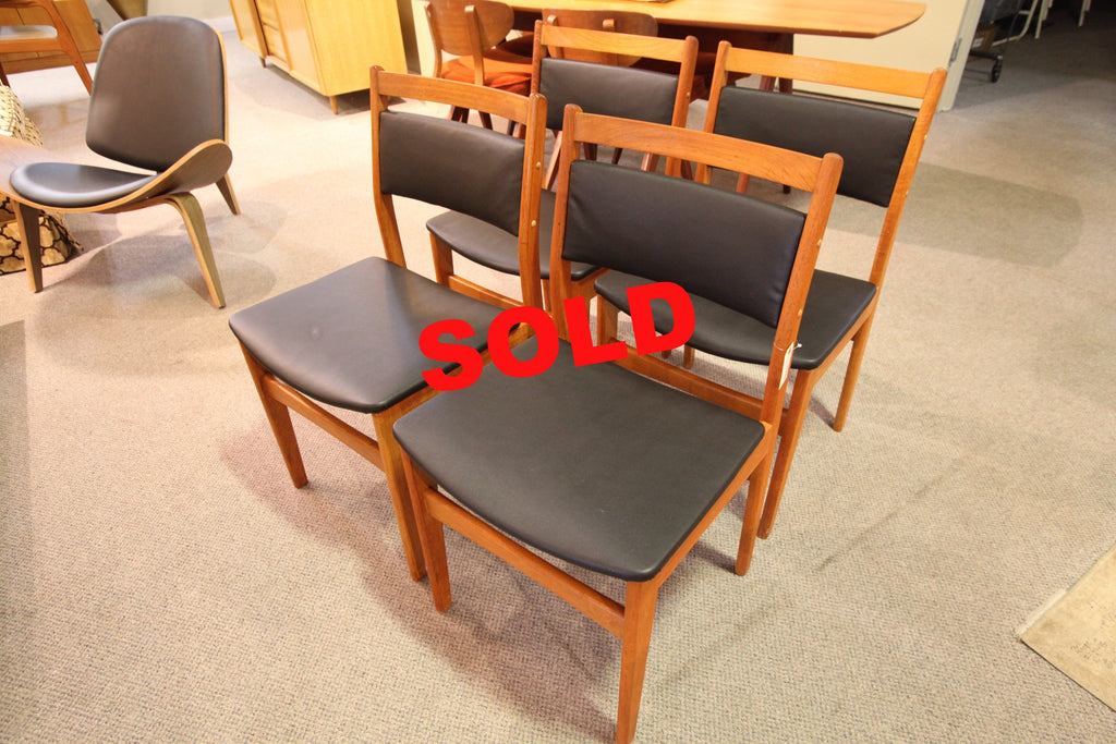 Set of 4 Teak Chairs (Recently Recovered)