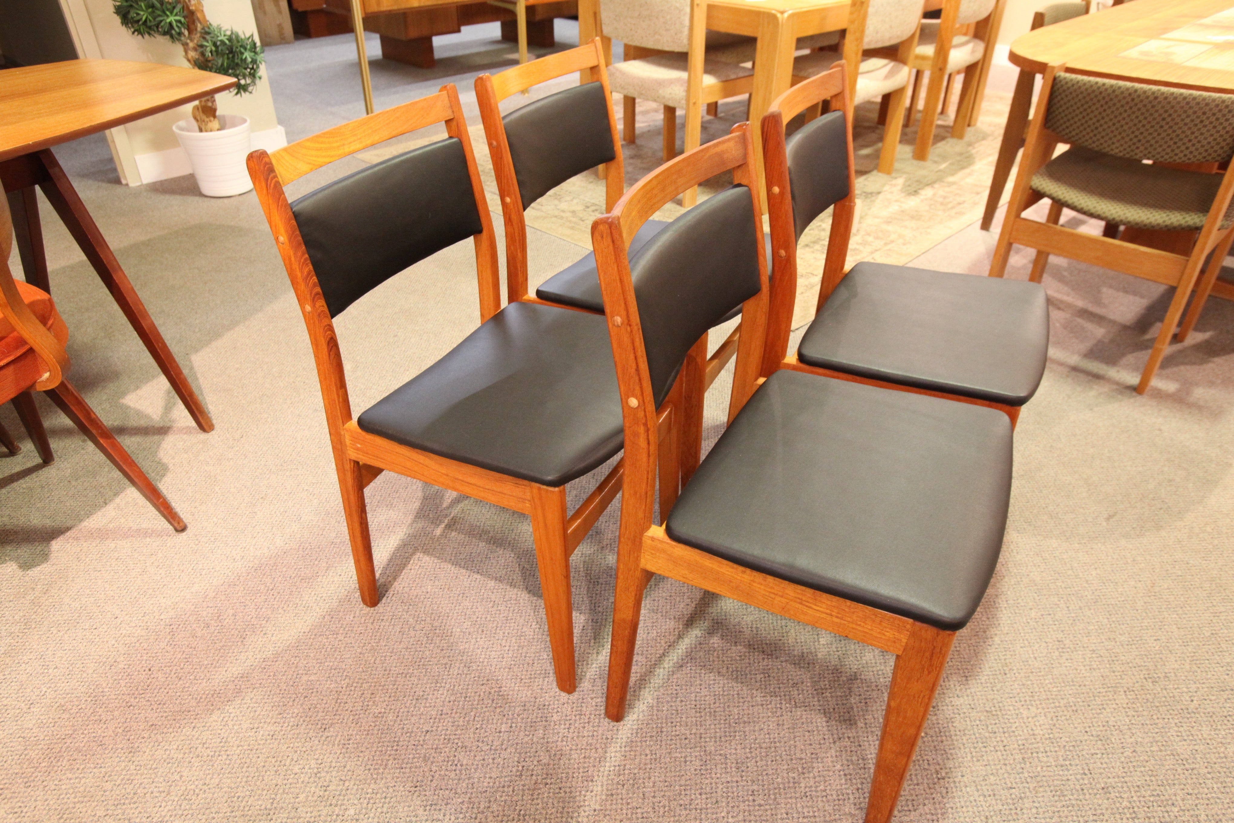 Set of 4 Teak Chairs (Recently Recovered)