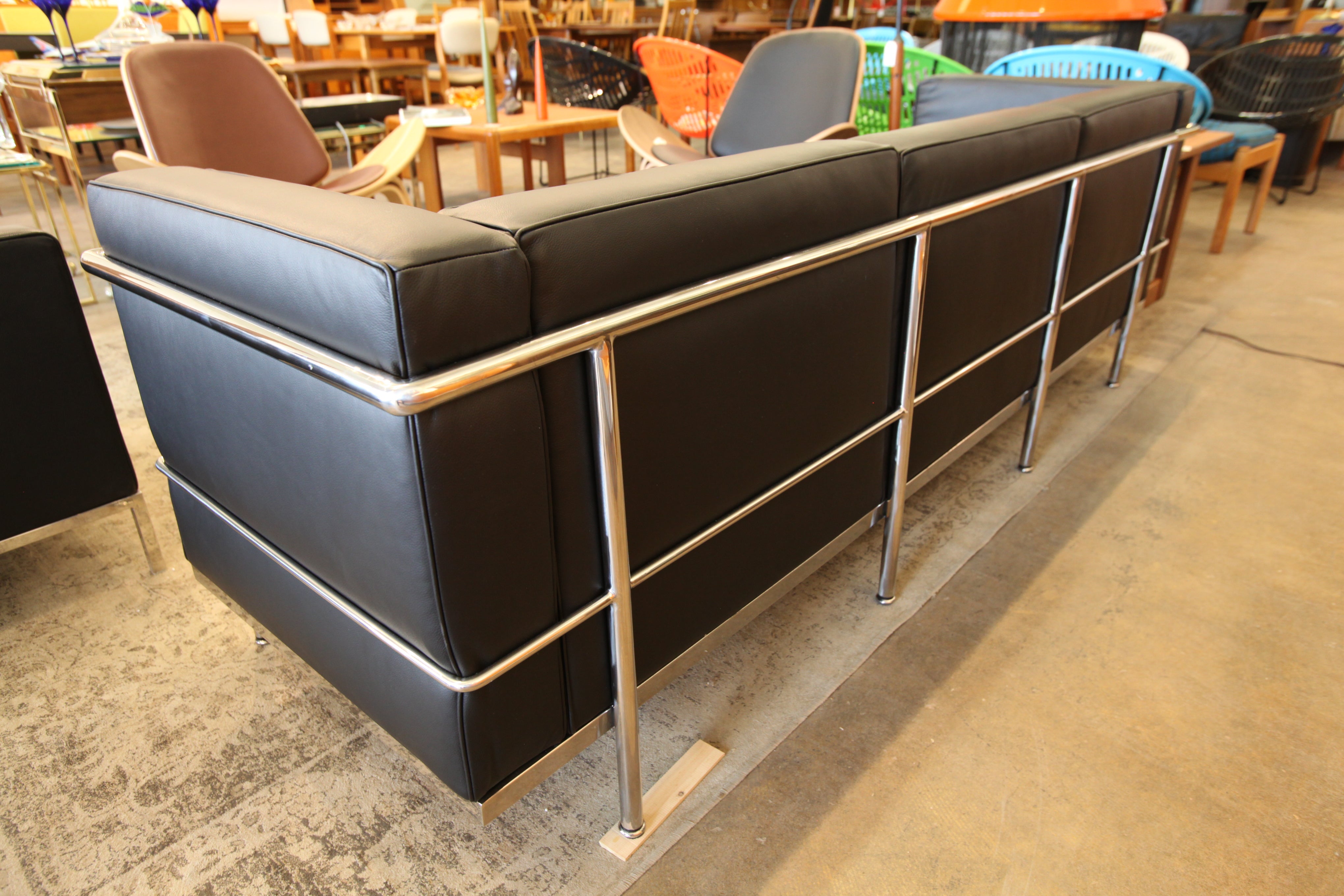 "New" Leather Replica Le Corbusier LC3 Sofa (82"W X 26"D X 26.25"H)