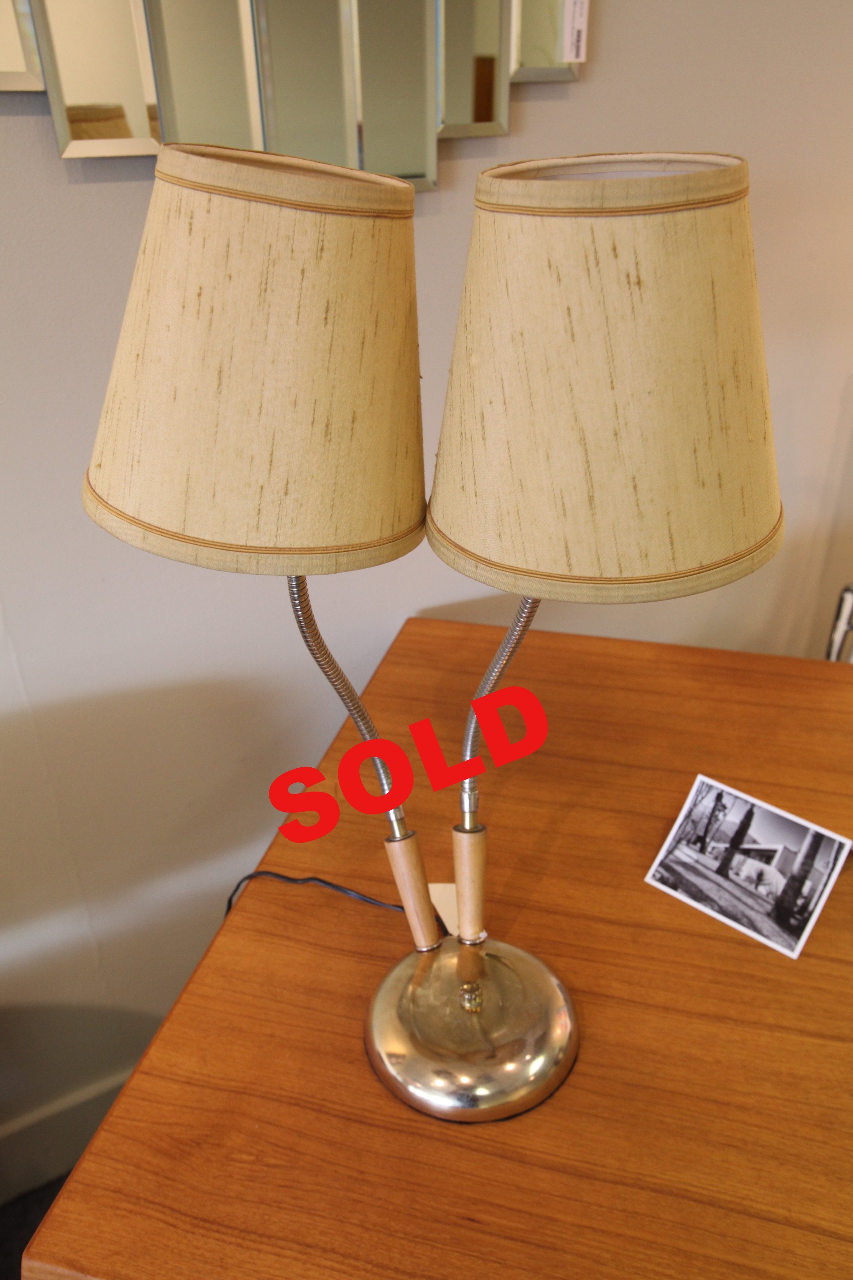 Vintage Double Shade Desk Lamp (23"H)