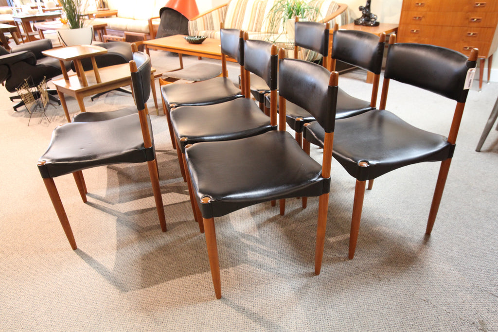 Set of 7 Danish Chairs by Anders Jensen (Includes matching ottoman/footstool)