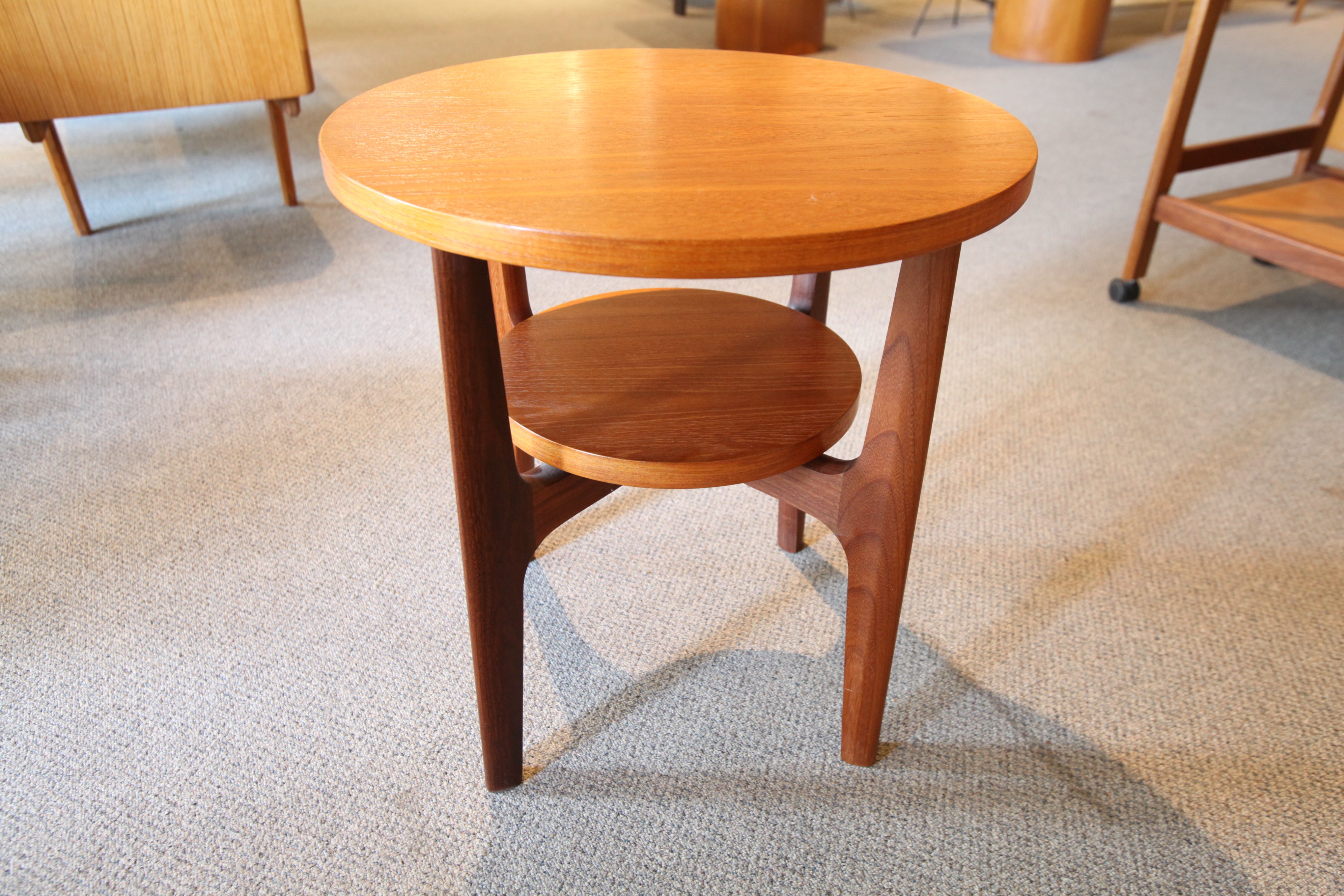 RS Associates Montreal Round Teak Side Table (20.25"W x 21"H)