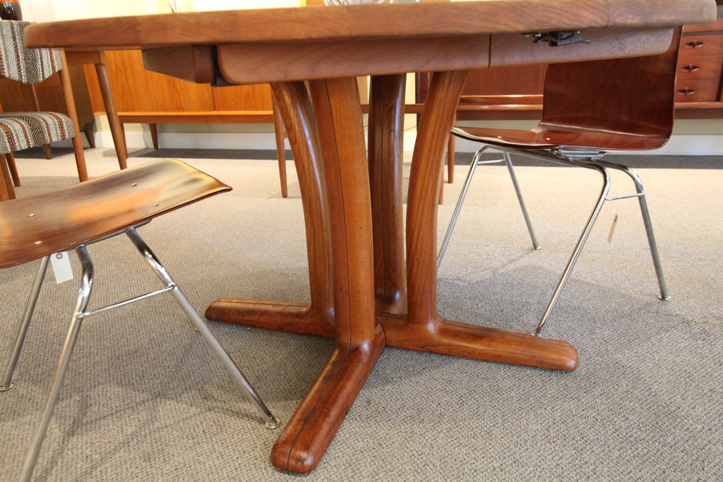 Vintage Danish Mid Century Round Teak Table (47" across)