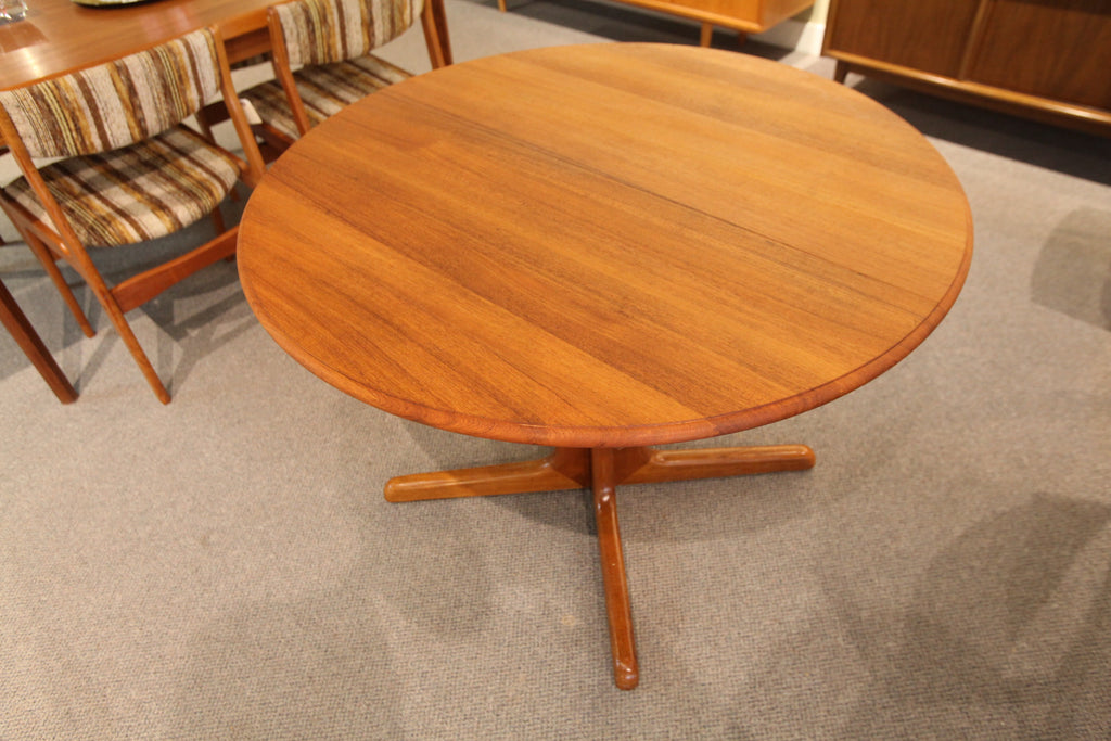 Round Teak Table with Butterfly Leaf (57"L x 41.5"W) or (41" Round)
