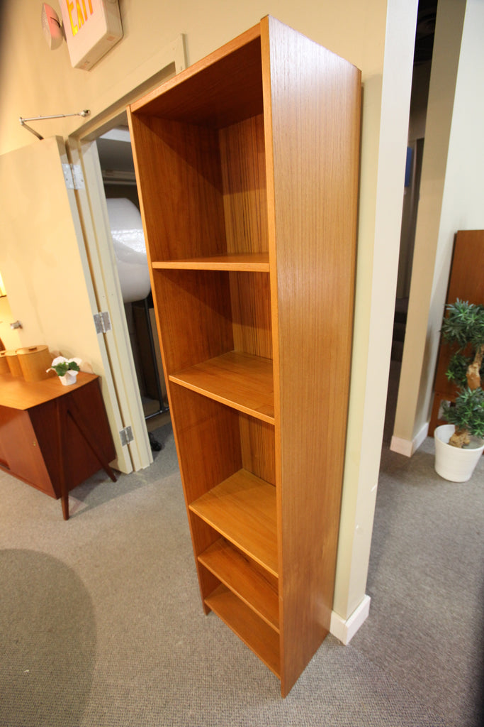 Tall Slim Teak Bookshelf (17.25"W x 71"H x 11.5"D)