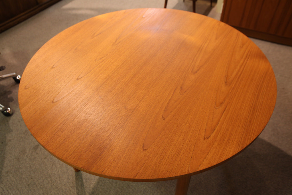 Round Teak Dining table (41.75" across x 28" high)