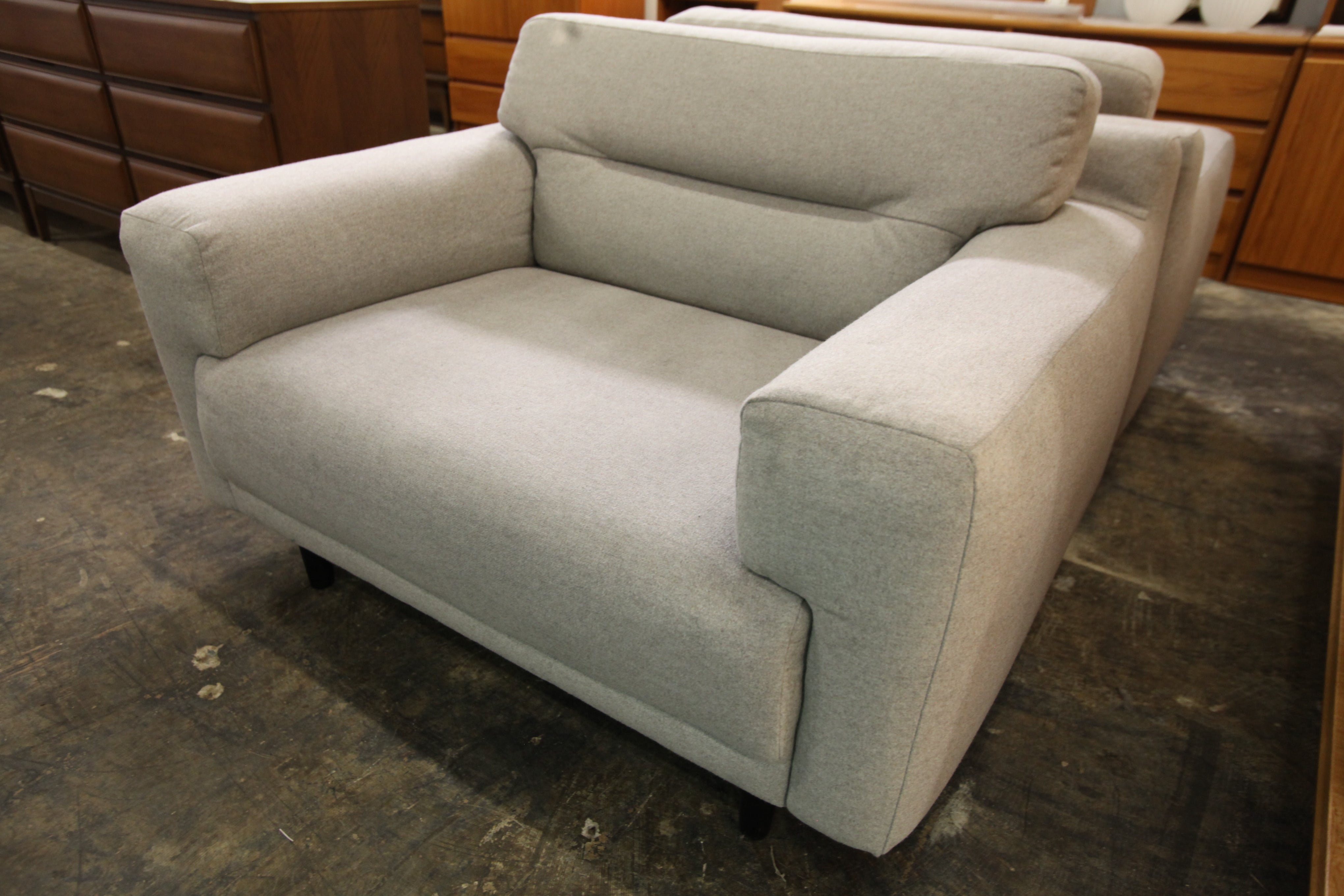 Vintage EQ3 Remi Chair (Grey Wool) (46"W x 38"D x 31"H)