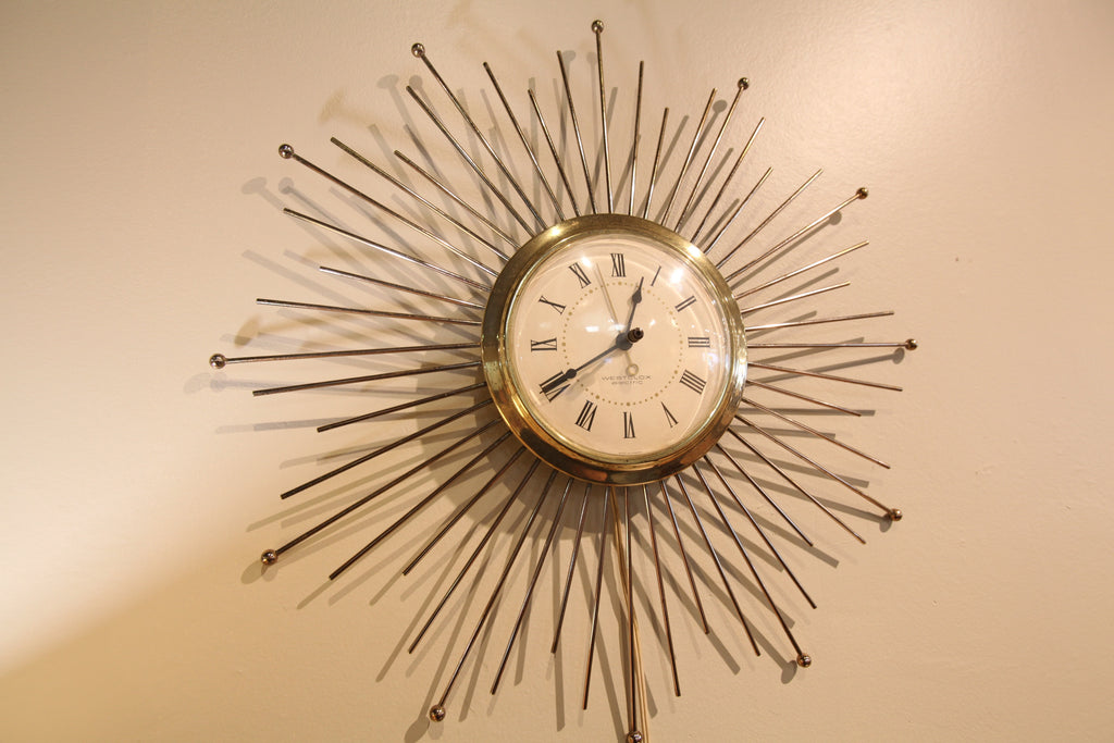 Mid Century Westclox Sunburst Clock (20"W)
