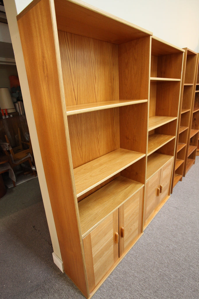 Teak Bookshelf w/cupboards (31" x 69.5")