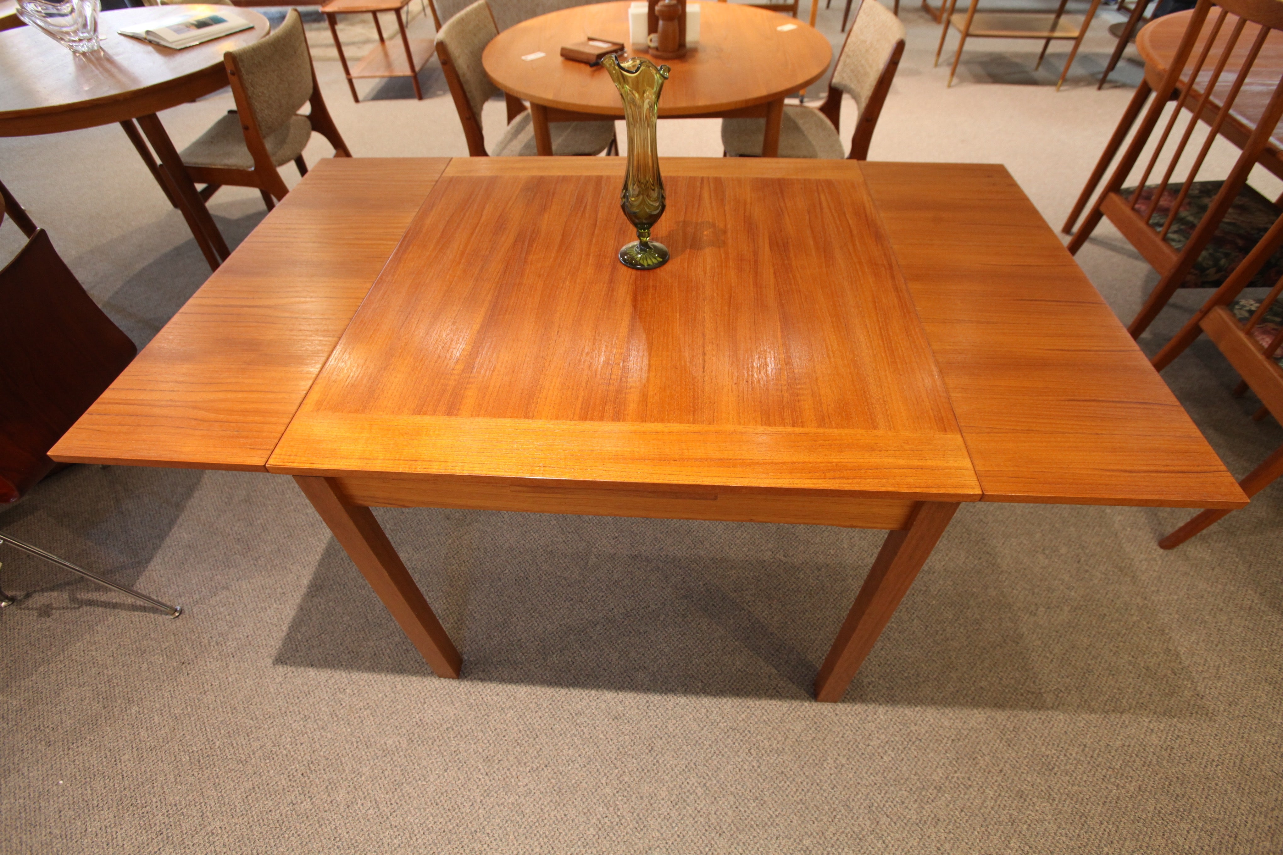 Small Danish Teak Extension Table (33.5" x 57") or (33.5" Square)
