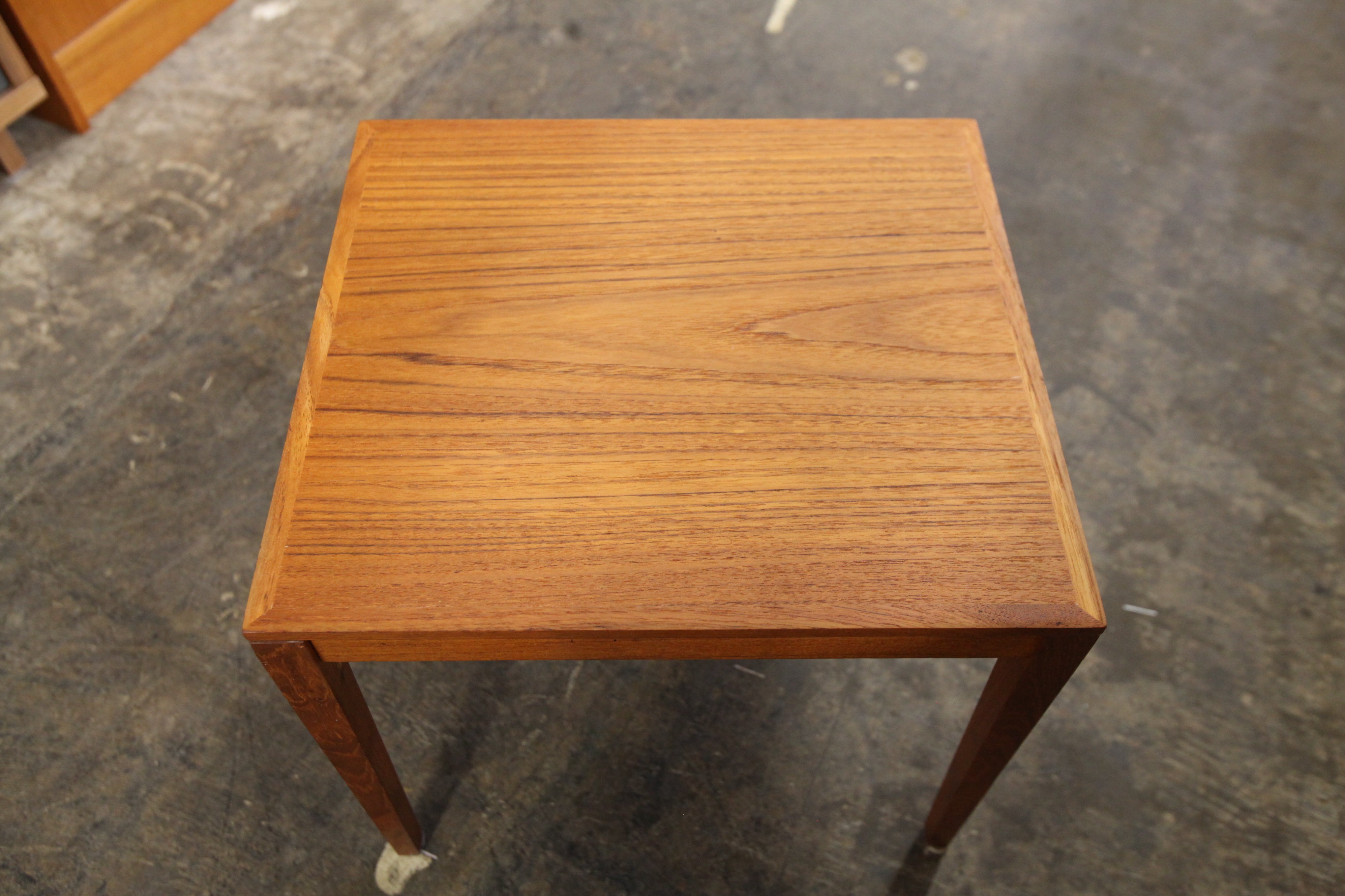 Small Vintage teak Side Table (17" x 15.5" x 15.75"H)