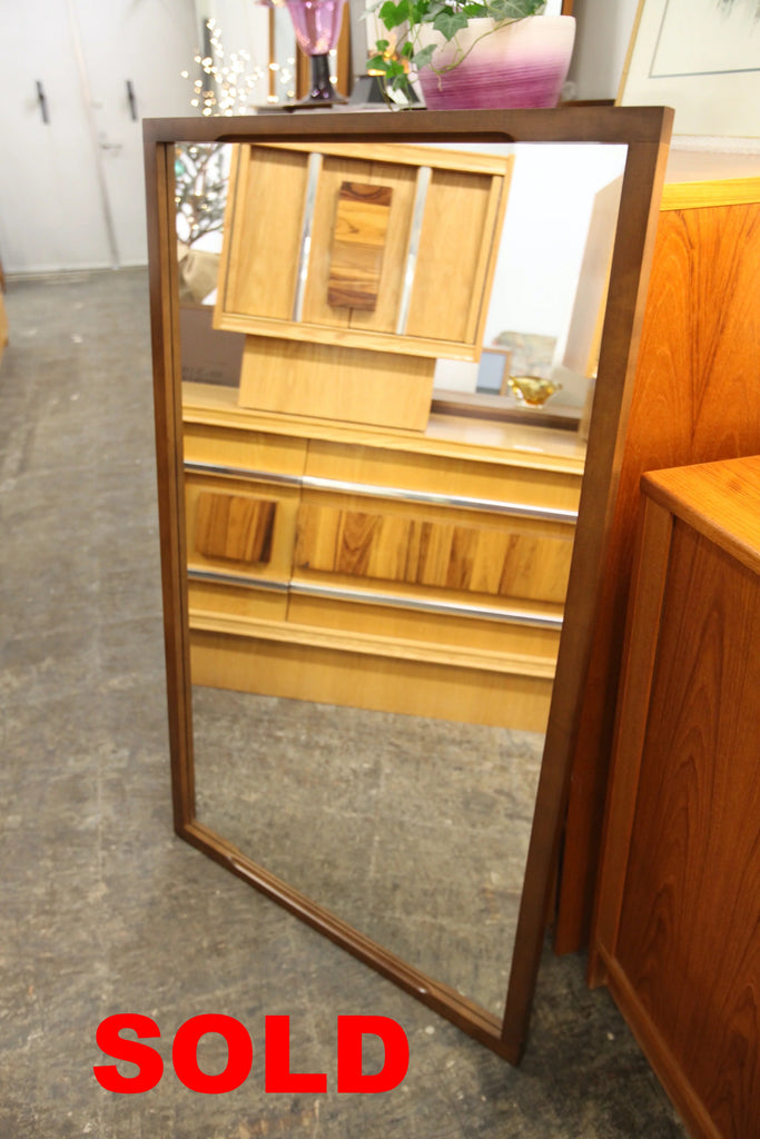 Vintage Walnut Framed Mirror  (48" x 29.75" x 1")