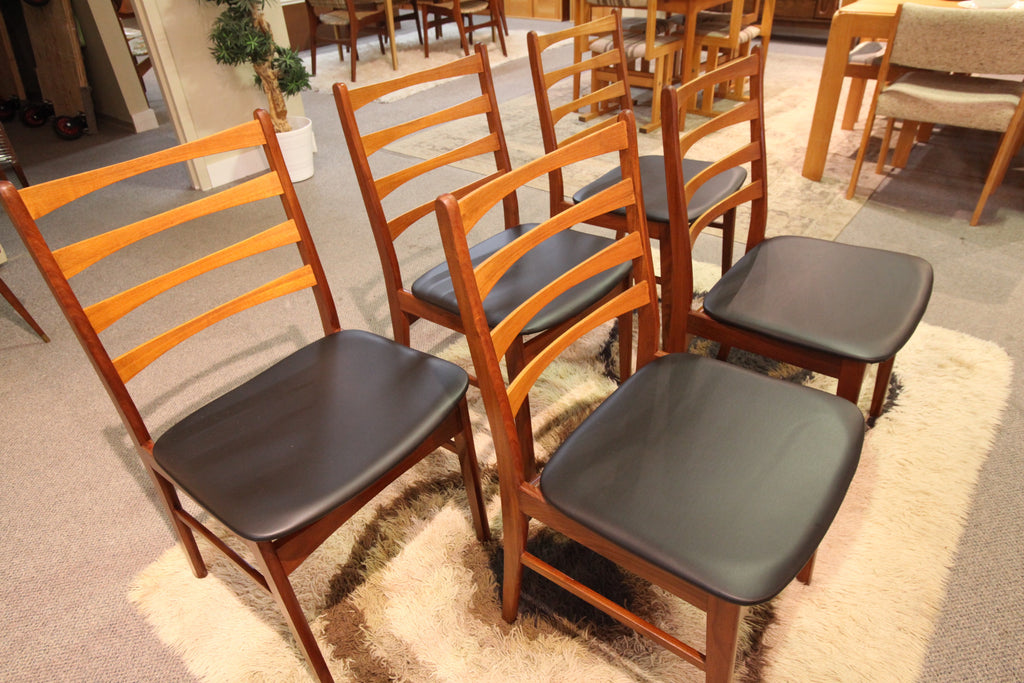 Set of 5 Vintage Mid Century Chairs (new upholstery)