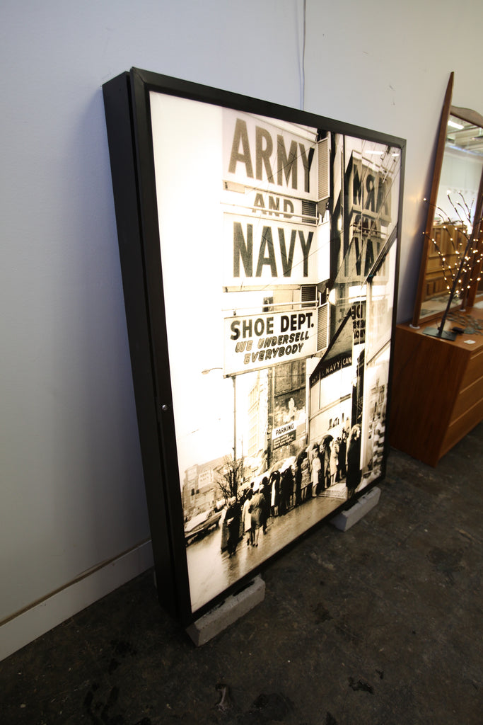 Unique Vintage LED Lightbox of Early Army & Navy (Vancouver) Photo