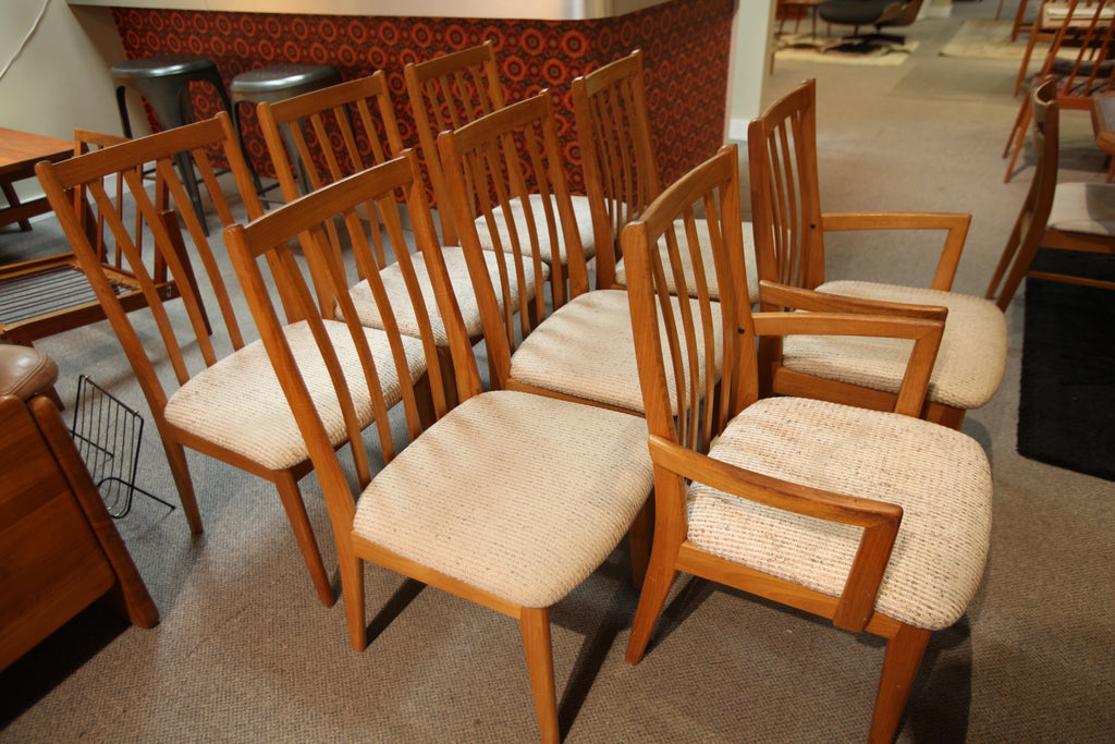 Set of 8 Vintage MCM Teak Chairs