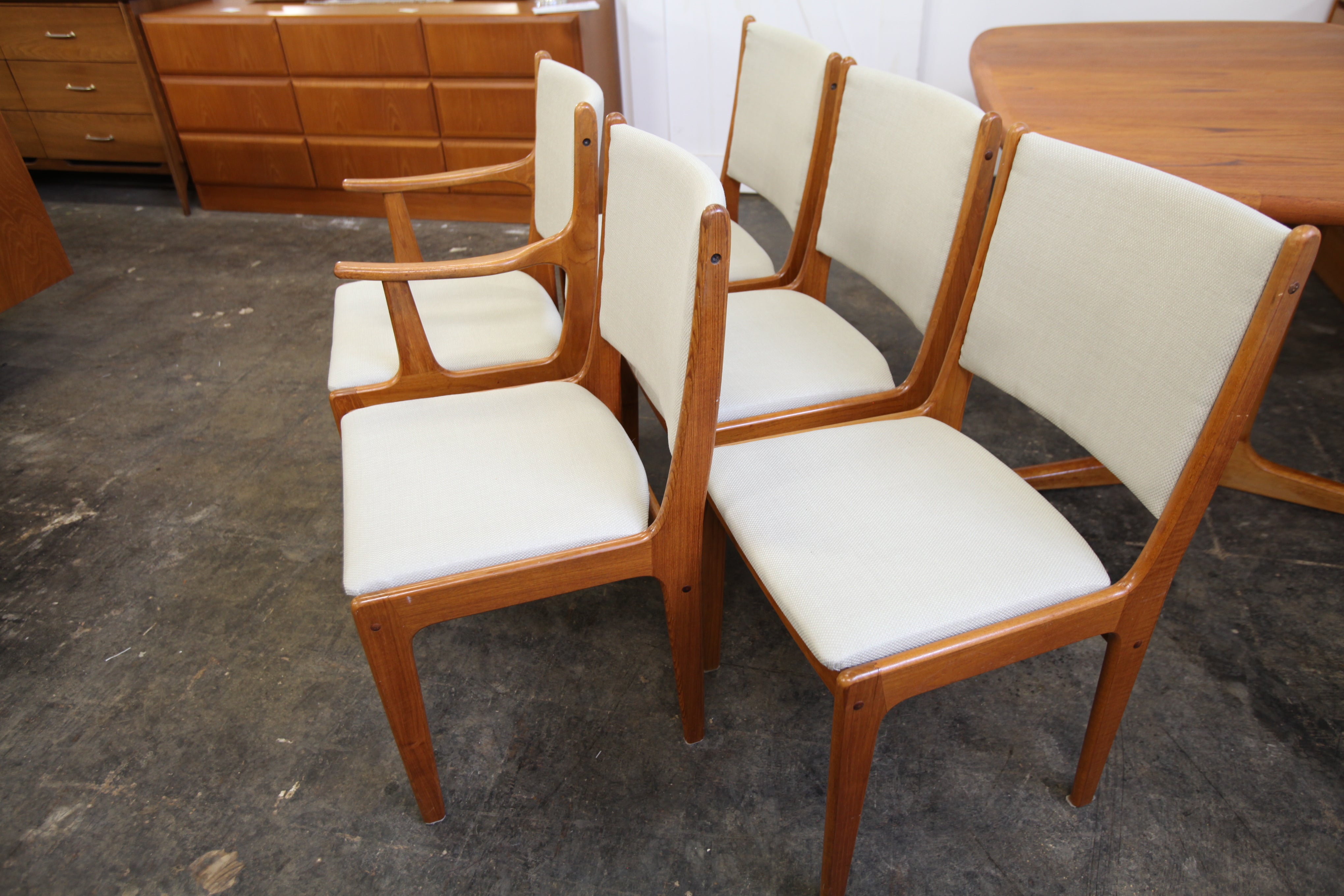 Set of 5 Vintage Teak Dining Chairs