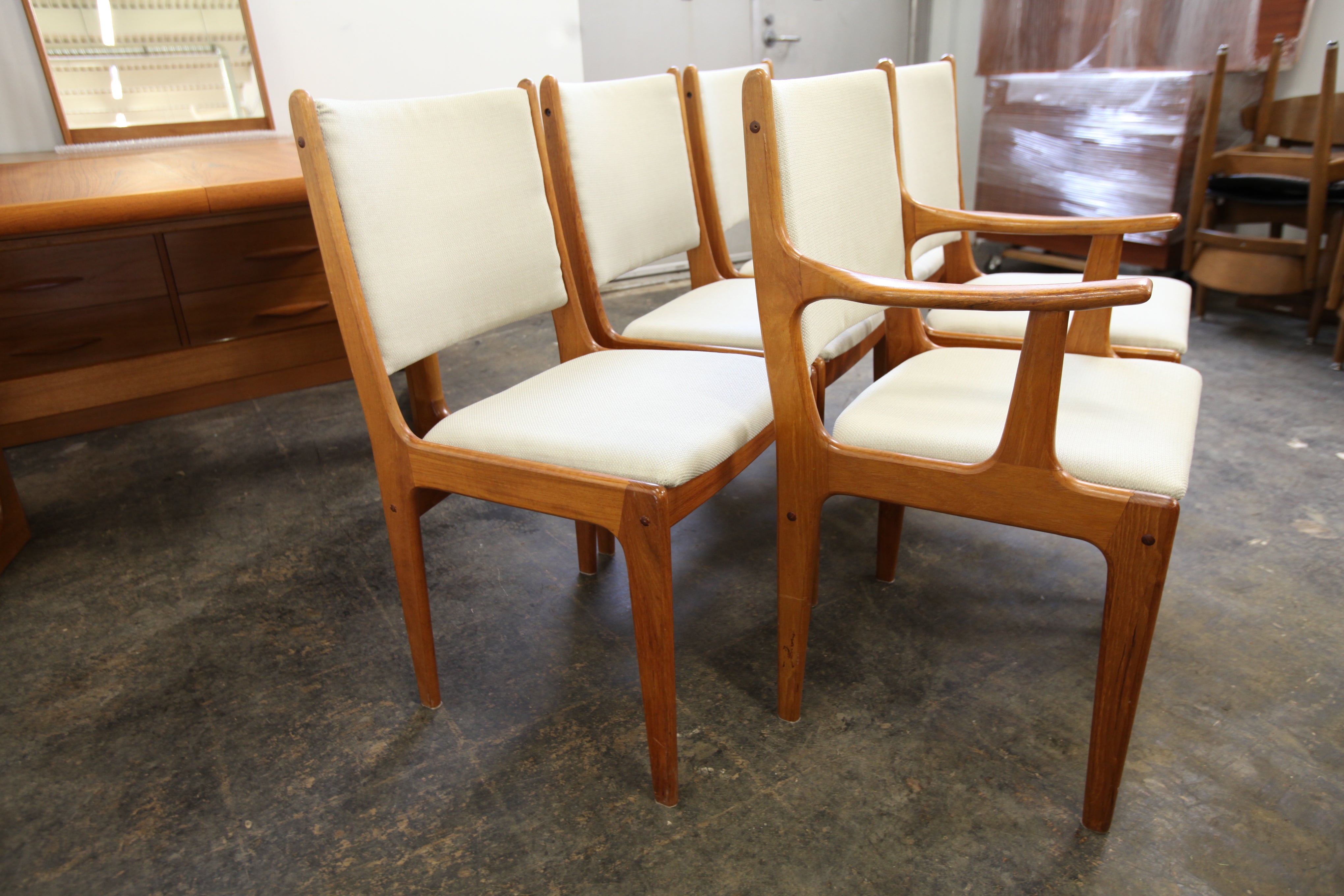 Set of 5 Vintage Teak Dining Chairs