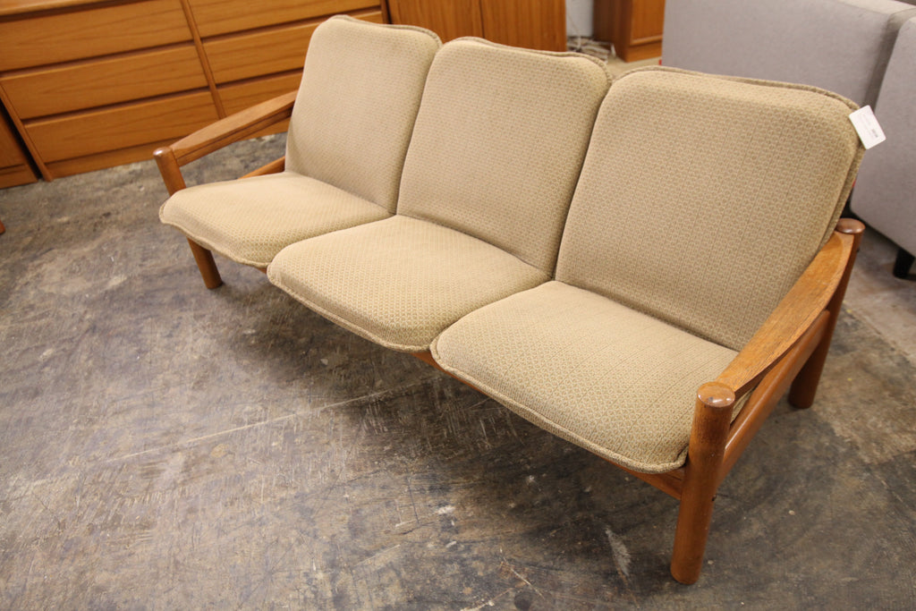 Vintage Danish Teak 3 Seater Sofa by Domino Mobler (72"W x 31"D x 28"H)