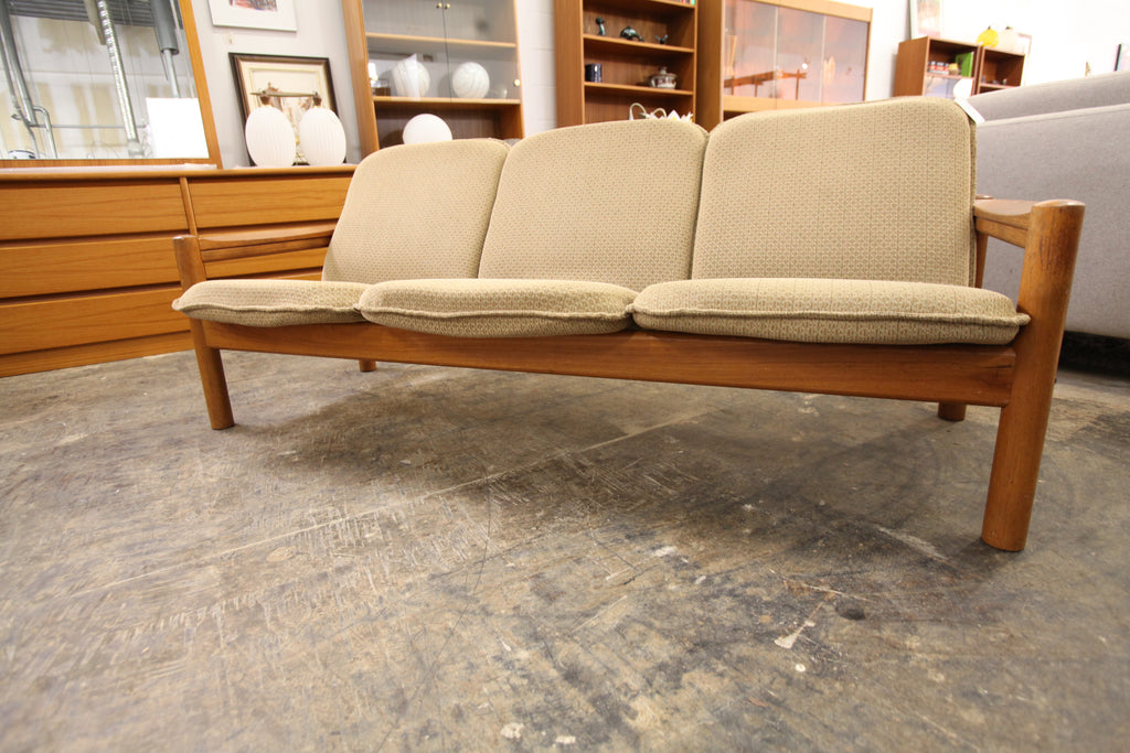 Vintage Danish Teak 3 Seater Sofa by Domino Mobler (72"W x 31"D x 28"H)