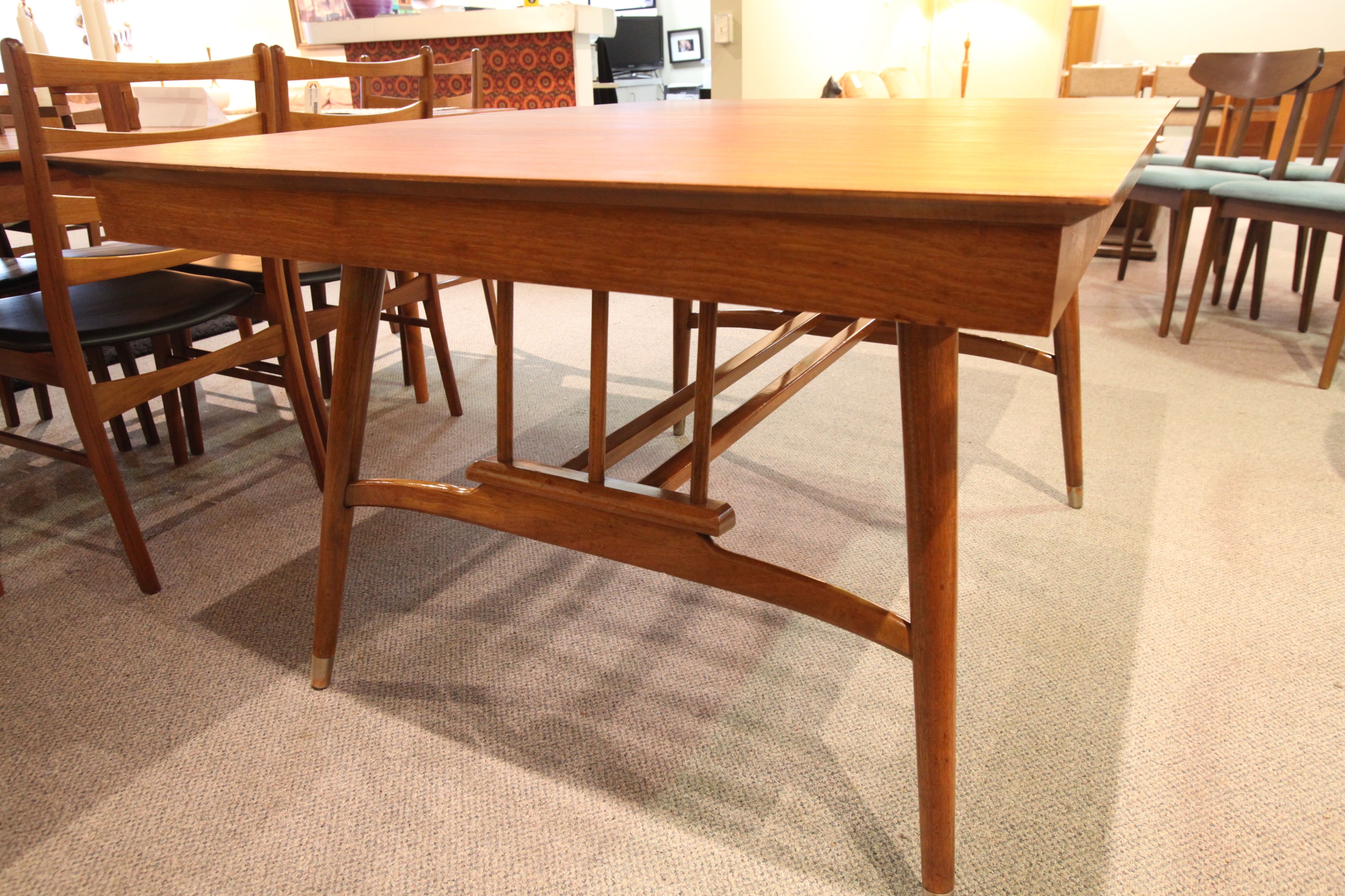 Vintage Walnut Butterfly Leaf Table by Krug. (72" x 40") or  (55" x 40")