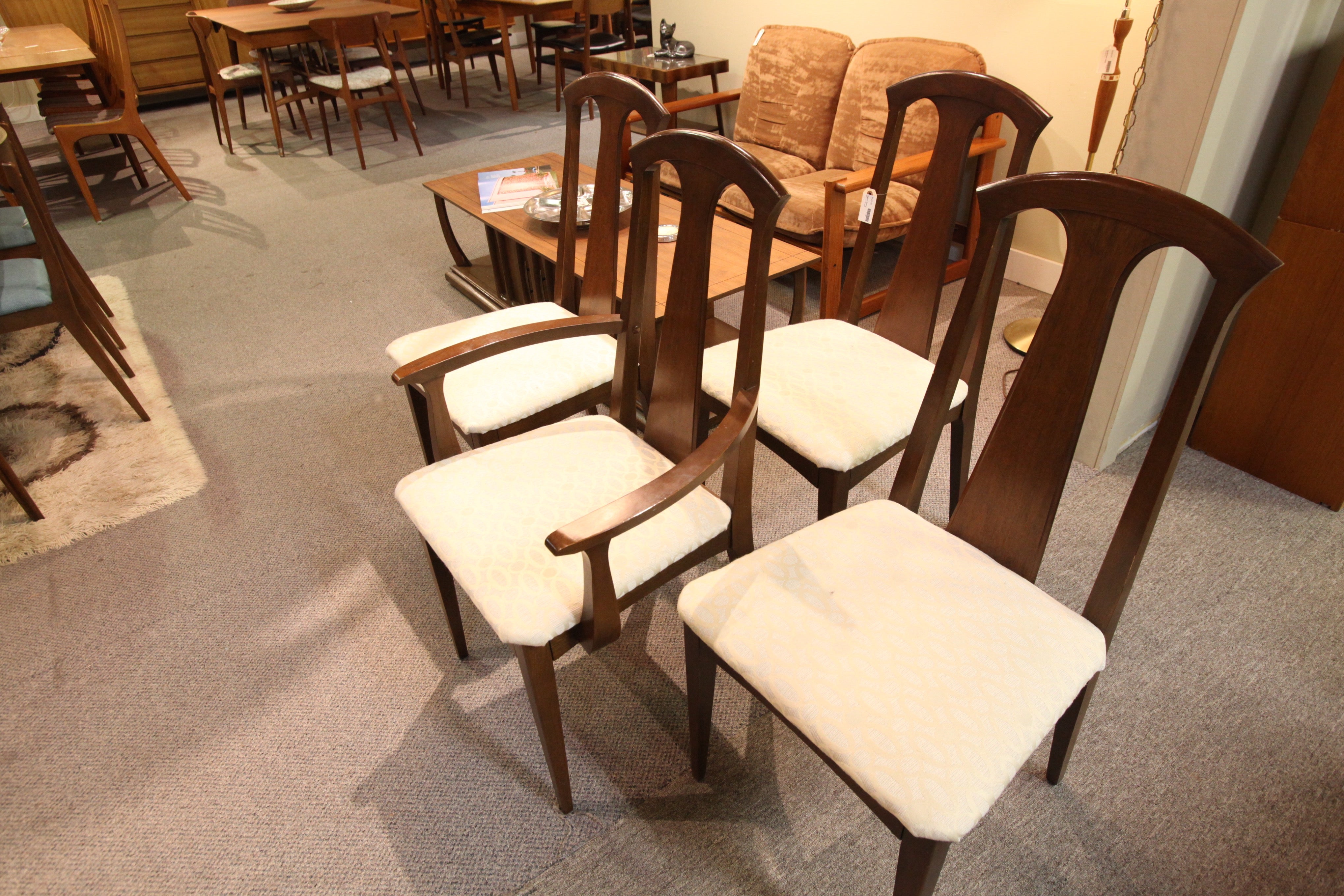 Set of 4 Vintage Walnut Deilcraft Chairs