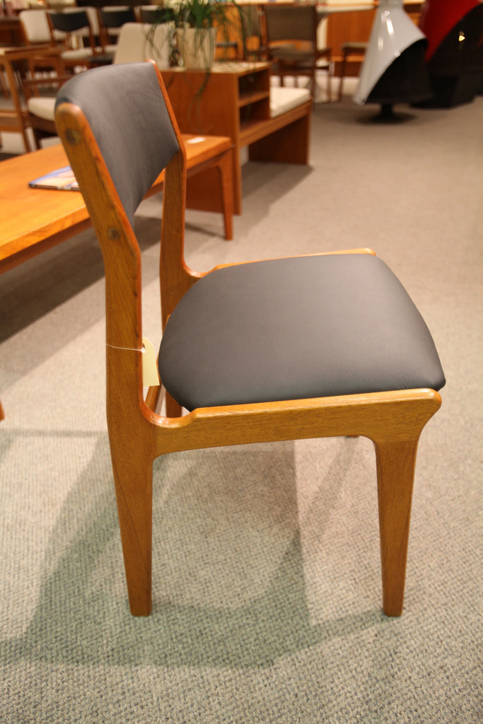 Single MCM Teak Chair (Newly recovered in Black Leather)