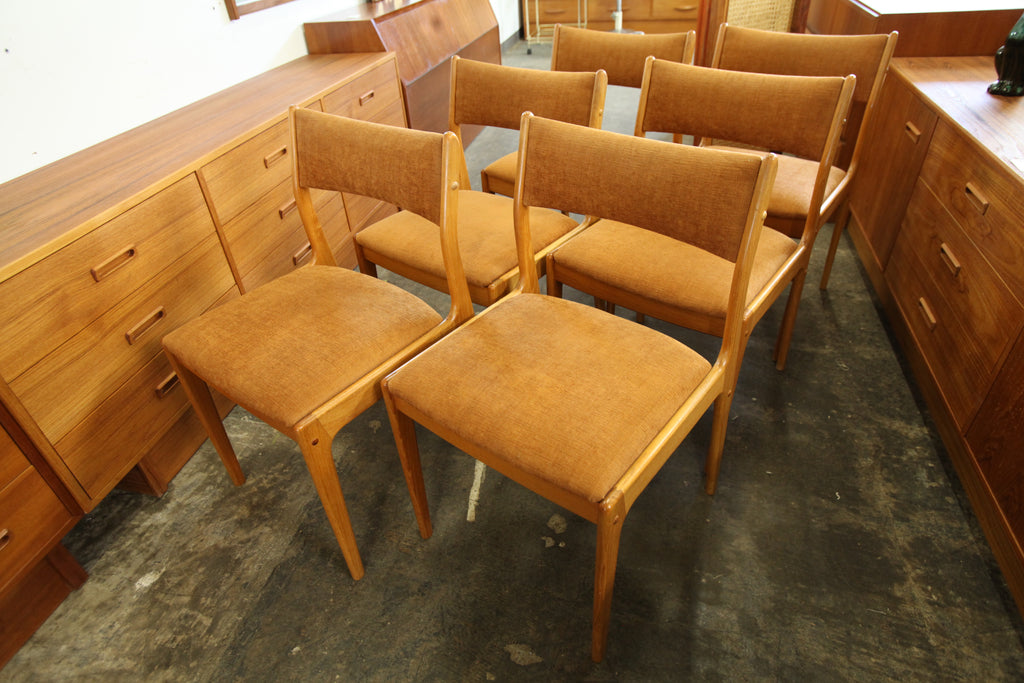 Beautiful Set of 6 Danish Teak Dining Chairs (New Upholstery)