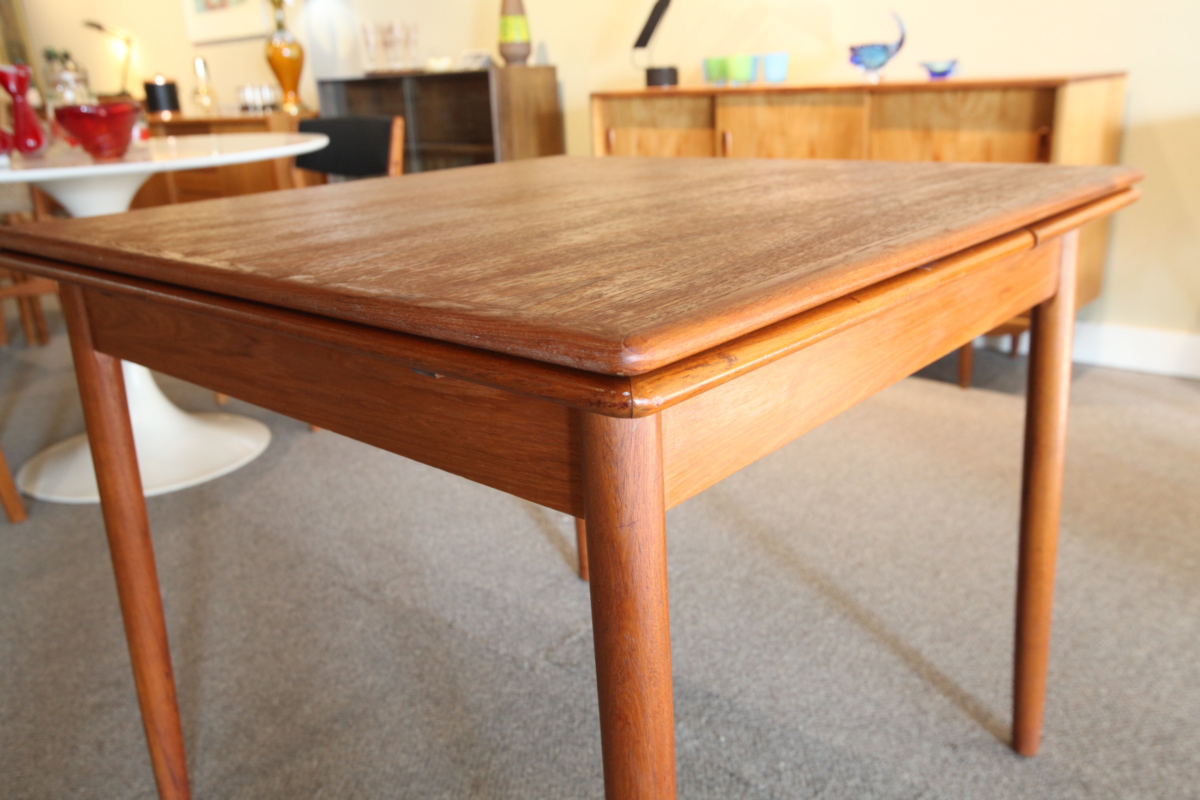 Danish Teak Pullout Extension Table (60" x 34") or (34" x 34")
