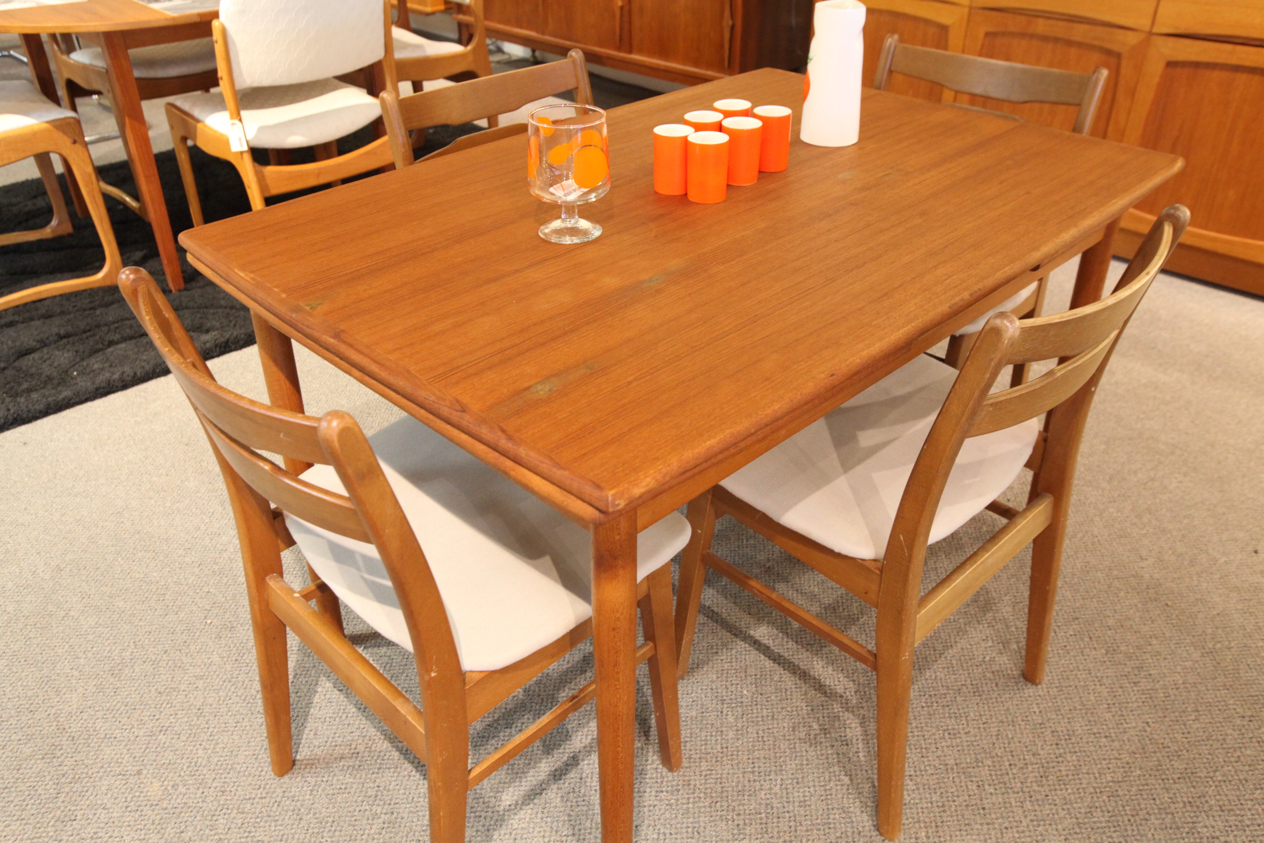 Danish Teak Extension Dining Table (84"x32.5") or (48" x 32.5")