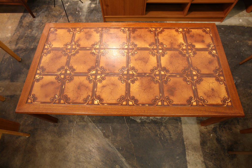 Vintage Teak & Tile Coffee Table (52"W x 28.25"D x 17.25"H)