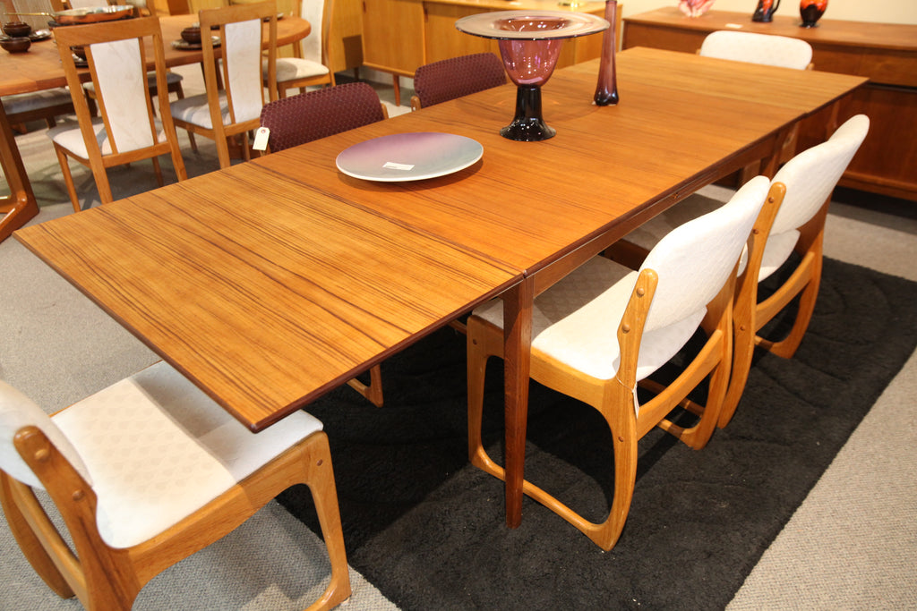 Mid Century Danish Teak Extension Dining Table (94.5"L x 35.5"W) (51"L x 35.5"W)