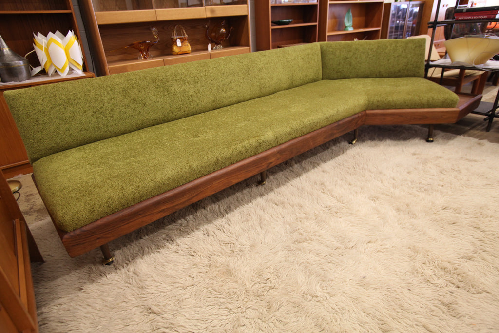 Very Rare Adrian Pearsall 60's 1800-s Sofa w/ Original Matching Walnut Sofa Side Table