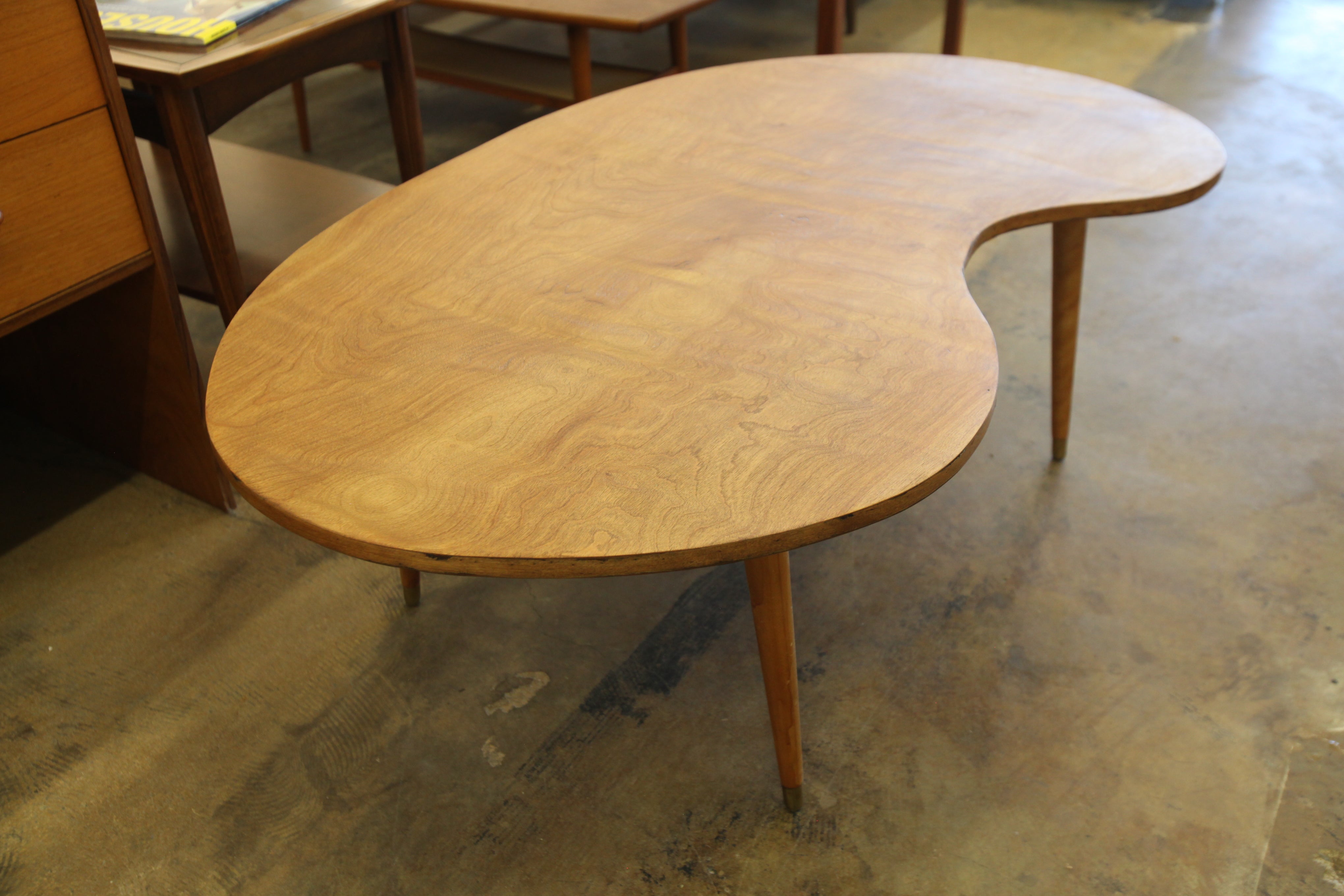 Vintage Kidney Shaped Coffee Table (48" x 29" x 17.25"H)