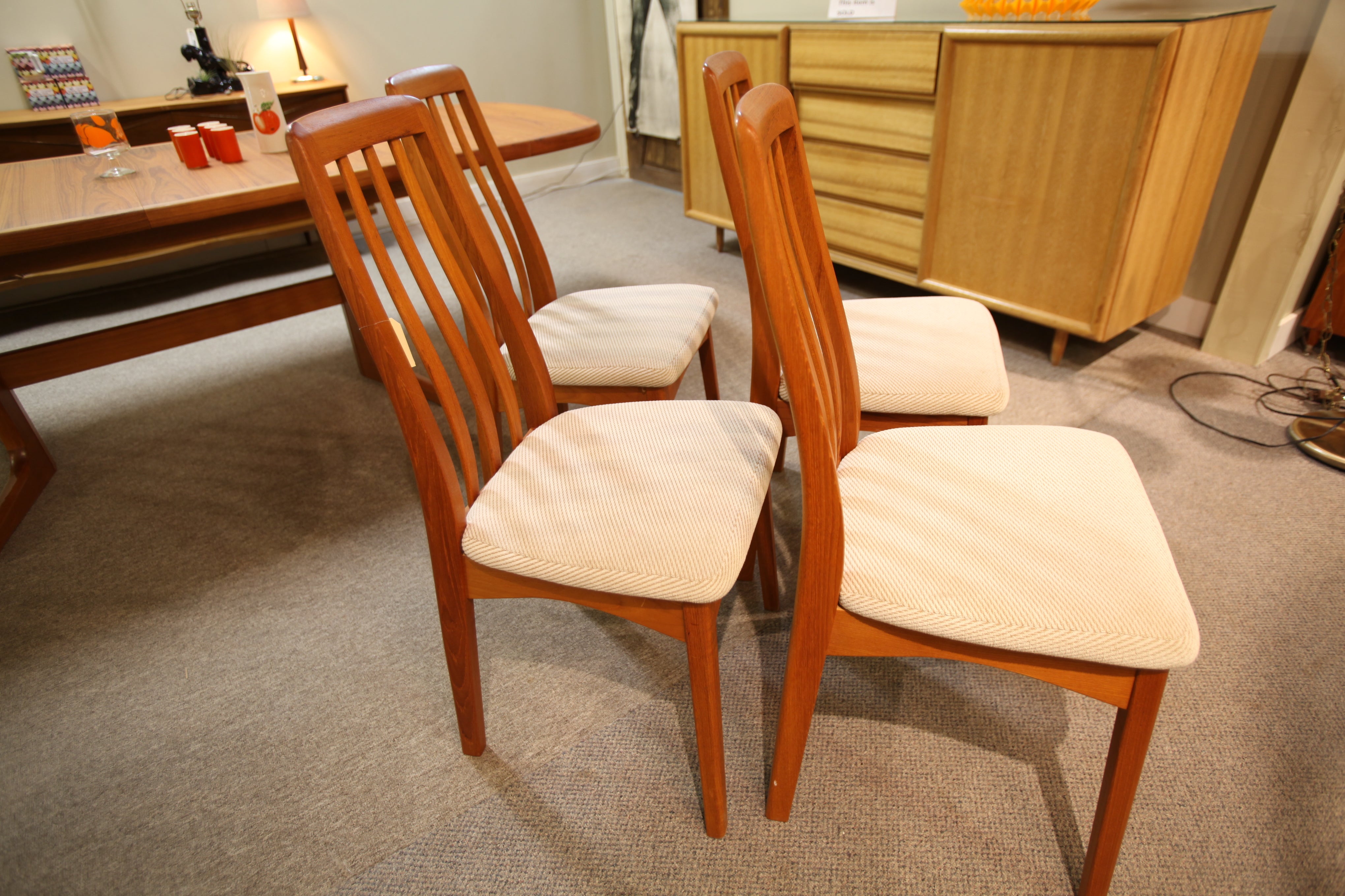 Set of 4 Vintage Benny Linden Teak Chairs