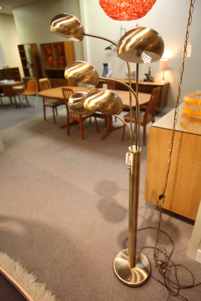 Vintage Brass Spider Floor Lamp (65" High)