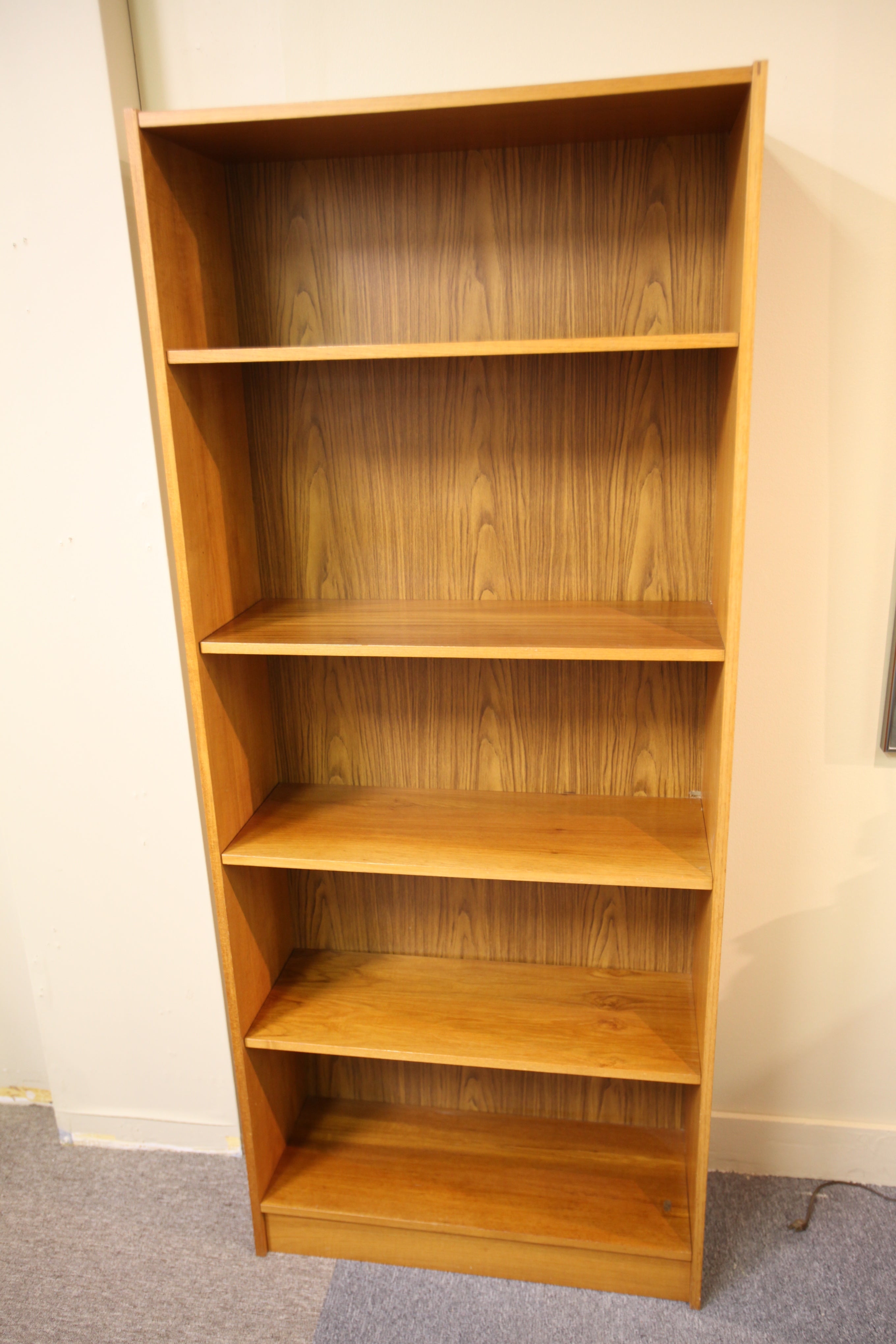Tall Danish Teak Bookshelf (72"H x 30.5"W x 11.75"D)