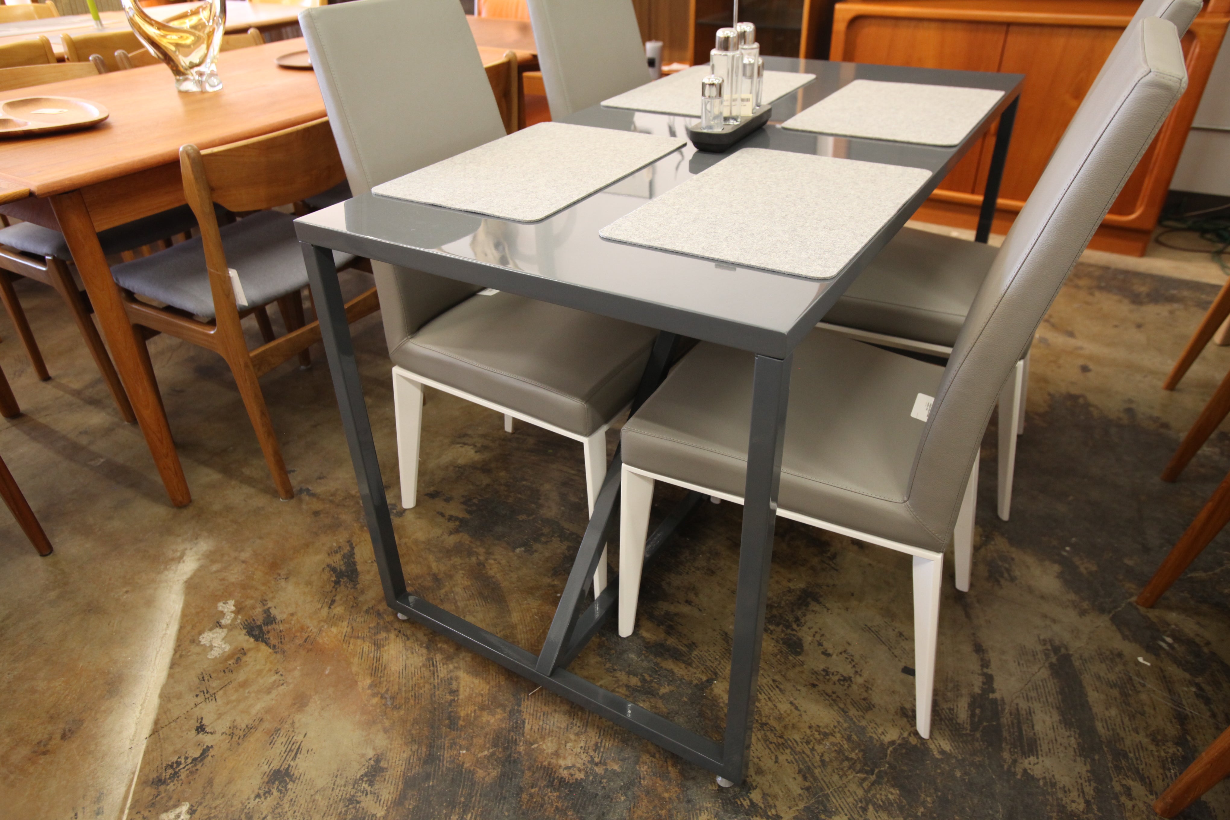 Blu Dot Metal "Strut" Table / Slate Grey (56" x 28" x 29.75"H)
