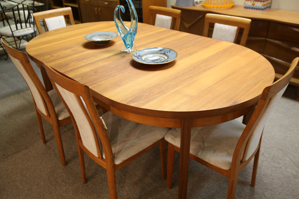 RS Associates Montreal Round Teak Dining Table W/ 2 Leafs (76"x44") or 44" round