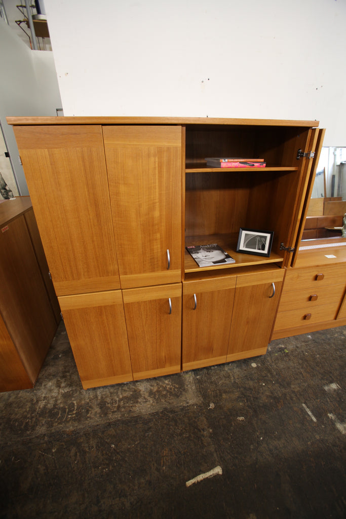 Vintage Danish Teak Office Desk & Cabinet Combination by Ansager Mobler